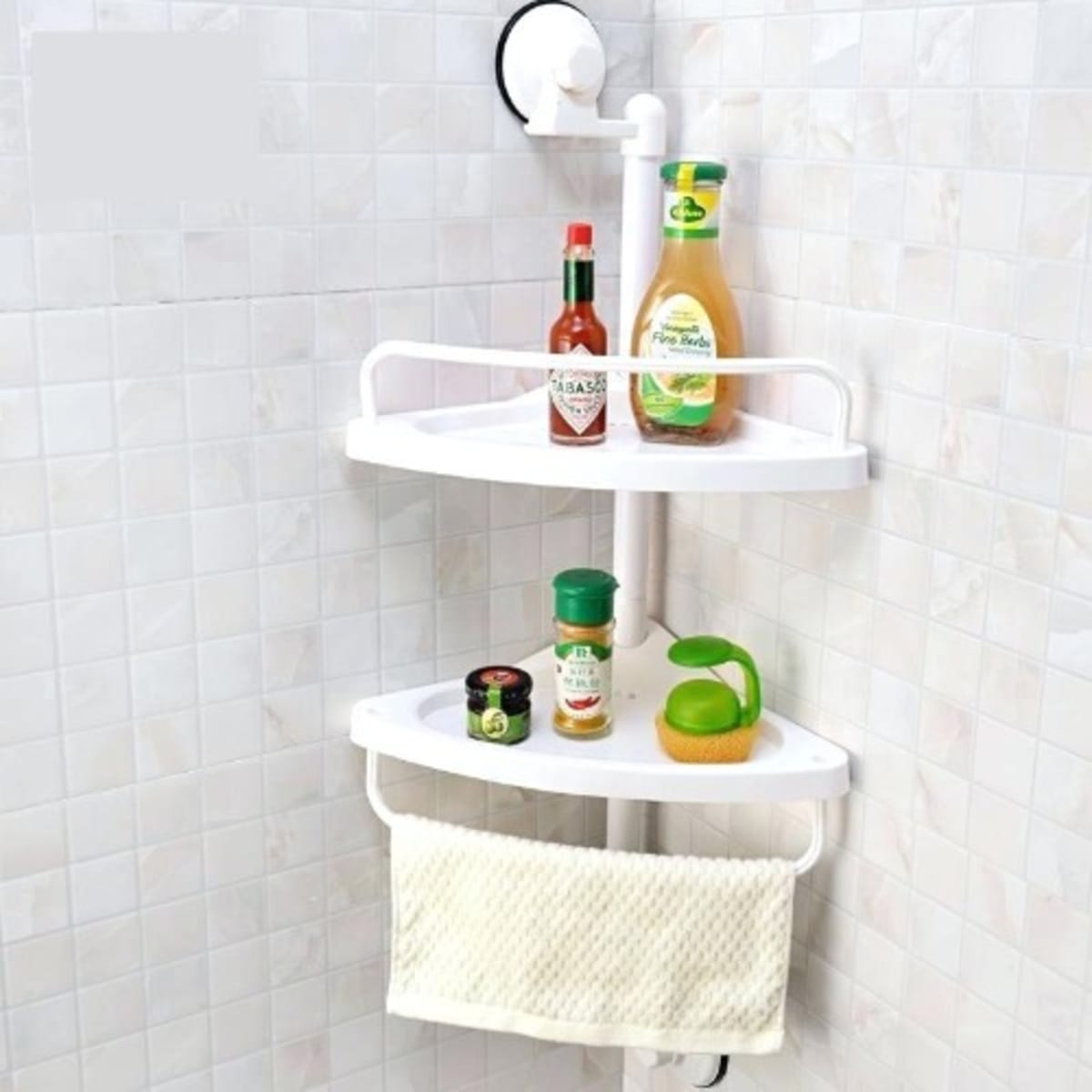 Kitchen Bathroom Corner Super Suction Cup Adjustable Corner