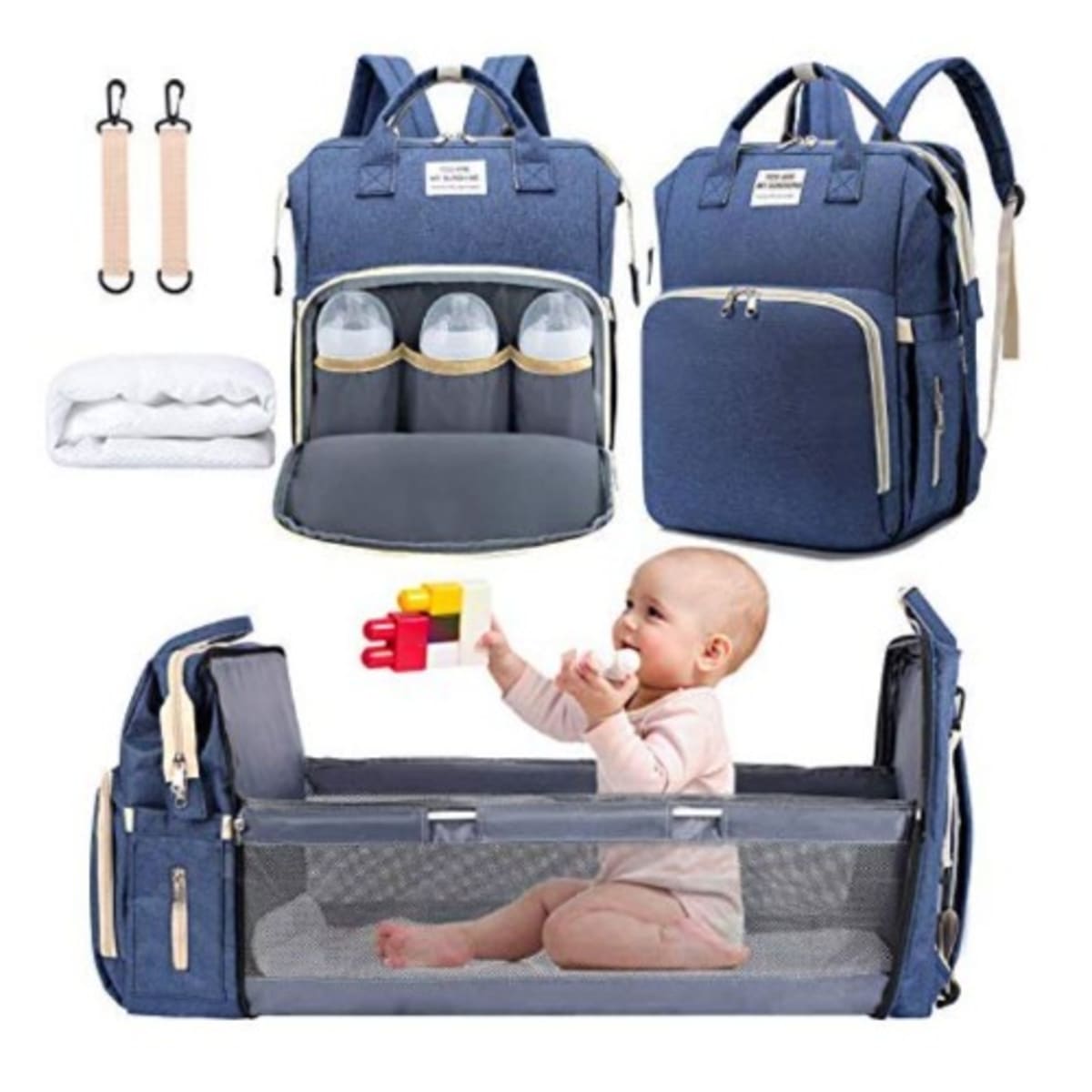 Multi-functional baby diaper bag & Bed