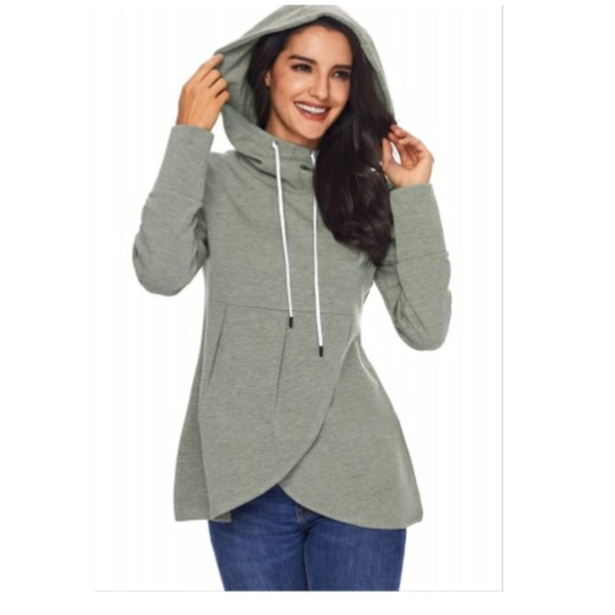 Asymmetric hem shop hoodie