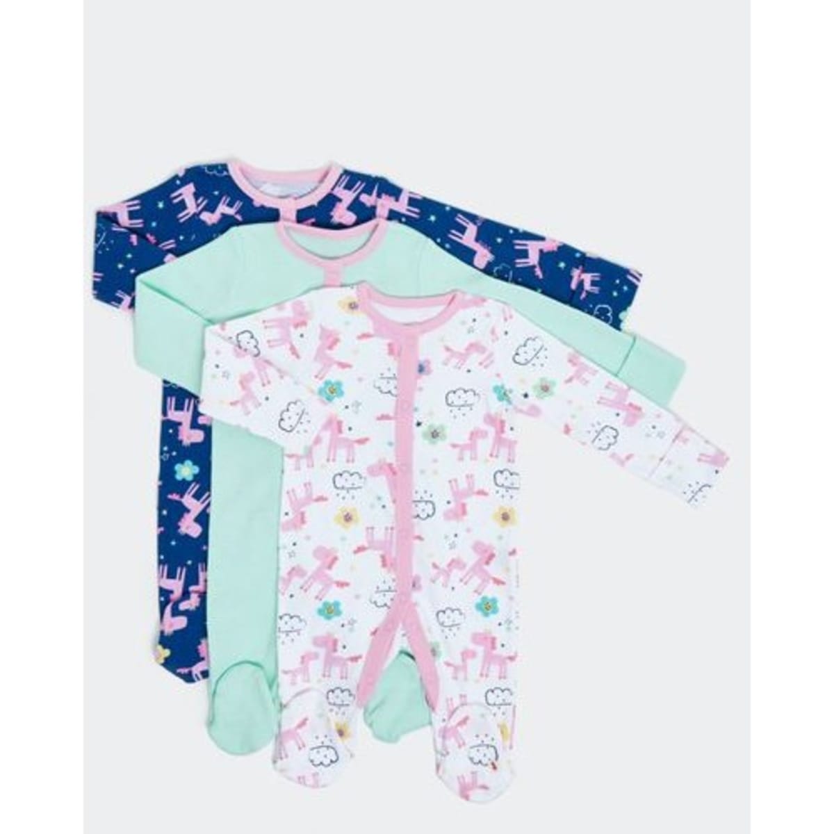 Pink Unicorn Sleepsuit Pack Of 3 Konga Online Shopping