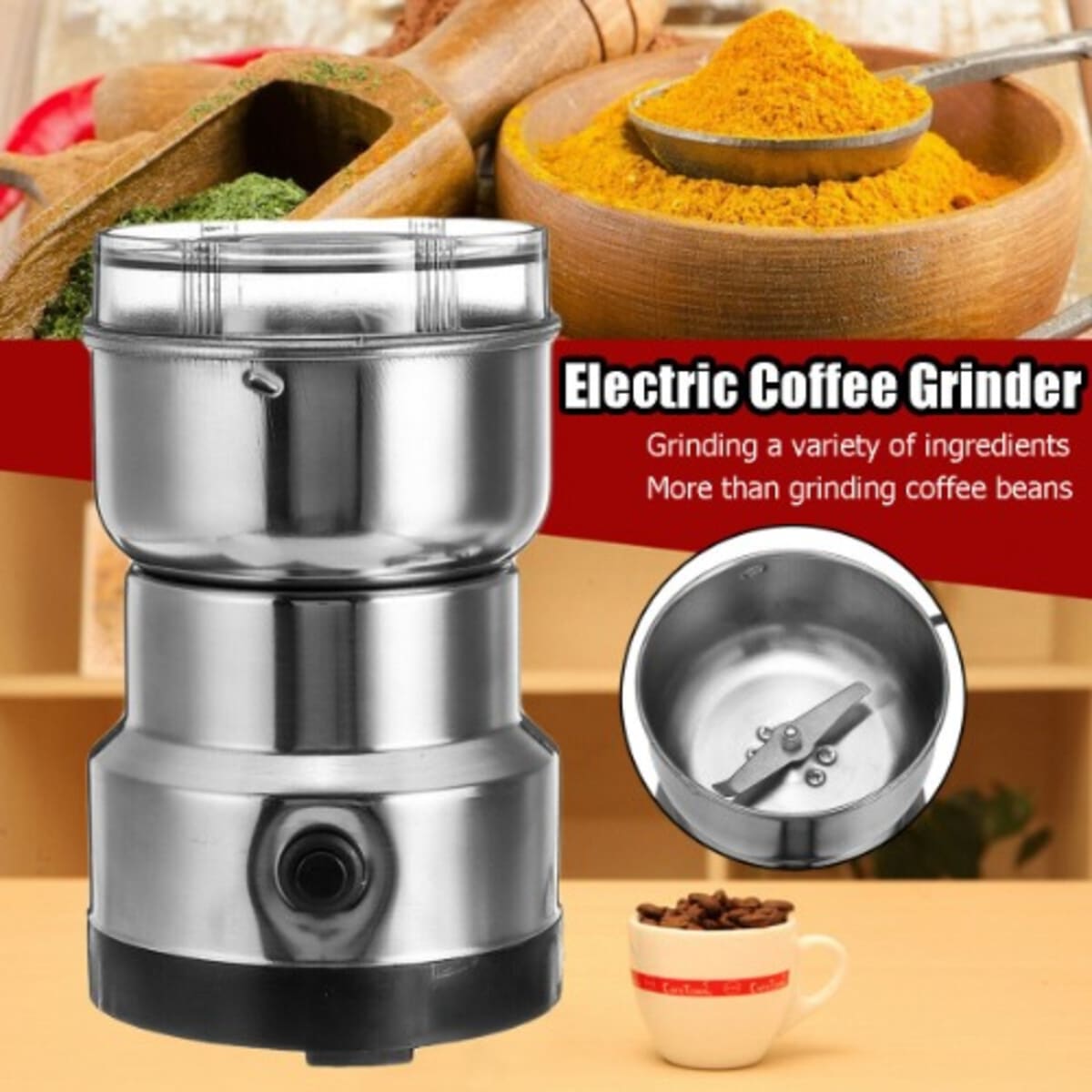 Coffee Grinder 220V Home Use Electric Grinding Machine Stainless