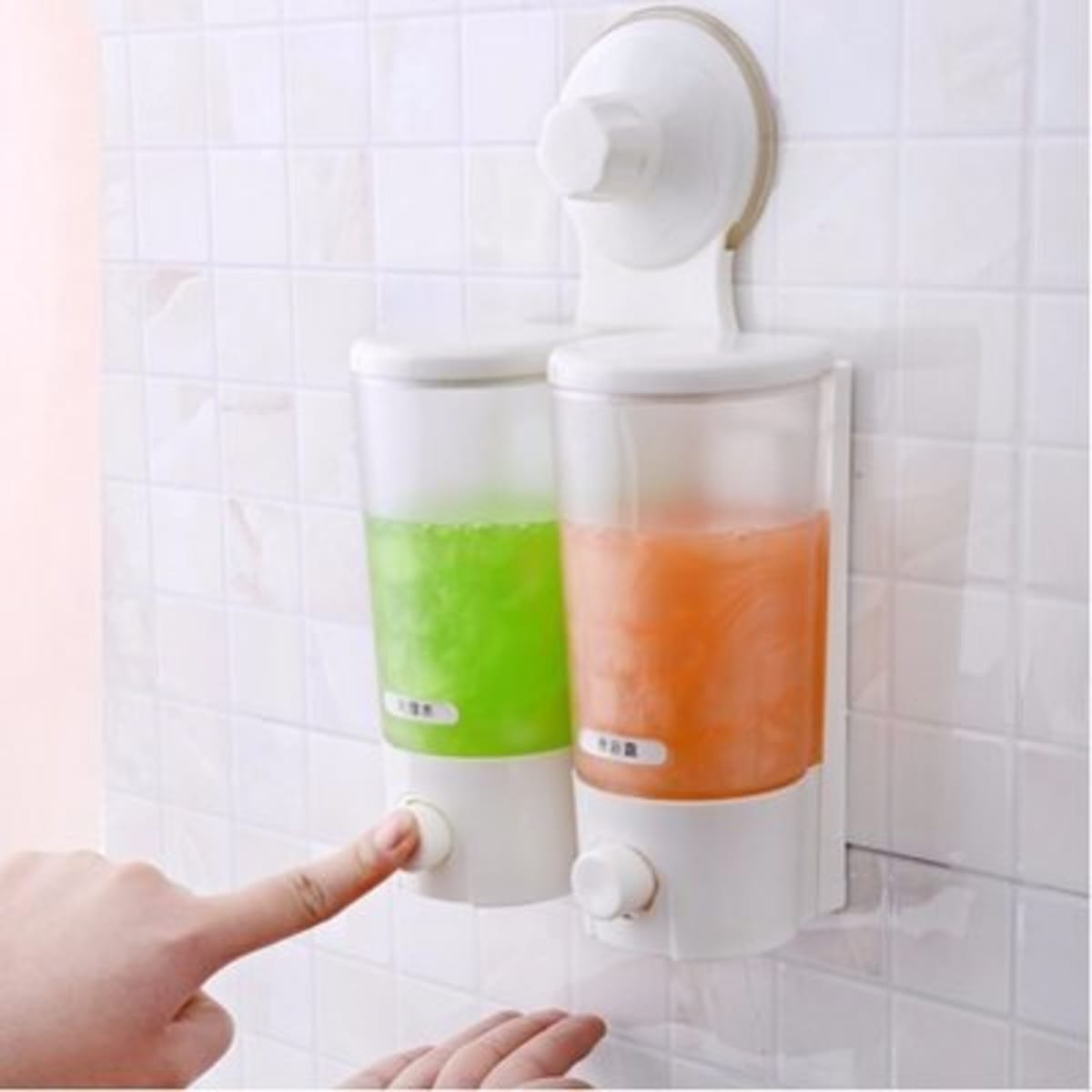 Double deals soap dispenser