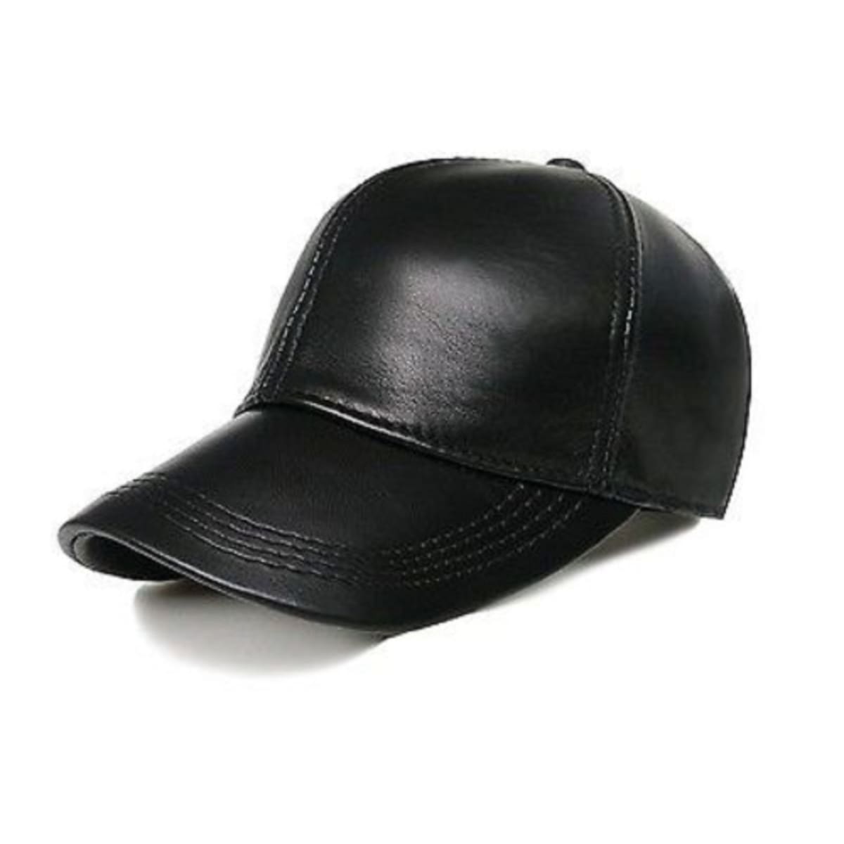 Black leather golf hat on sale