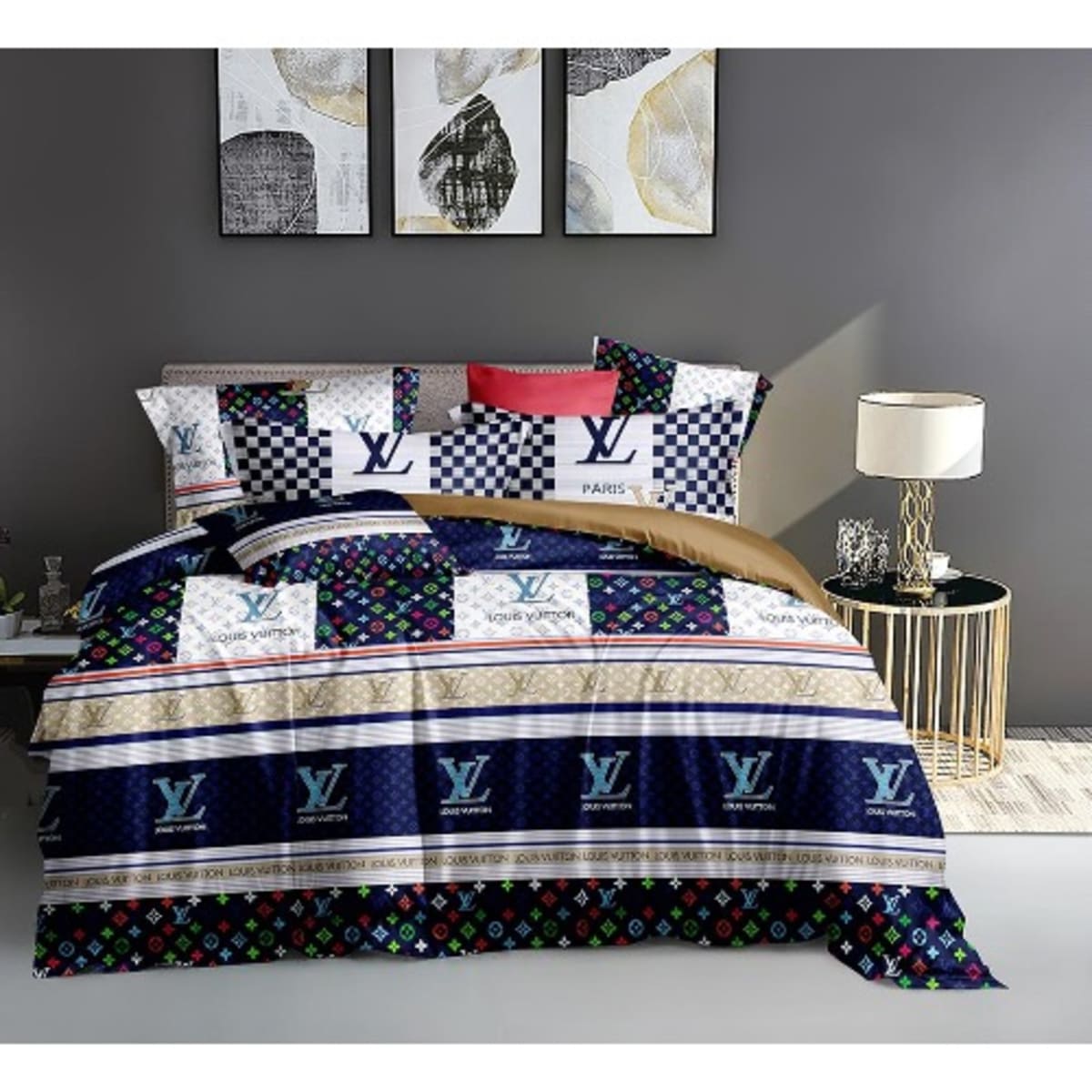 Louis Vuitton Inspired Bedding Sets - Duvet + Bedspread - Pillow