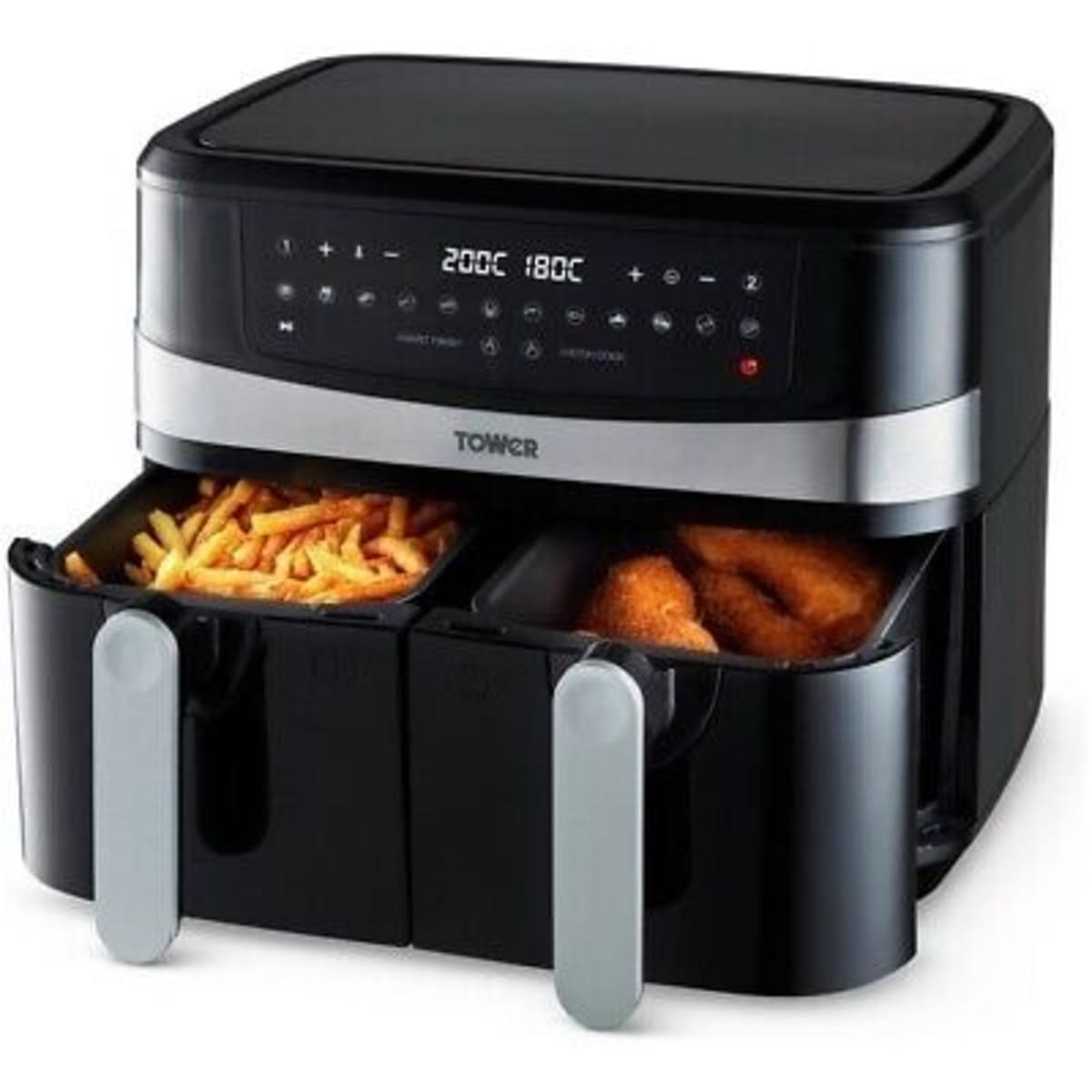 Tower Dual Basket Air Fryer - 2600W - 9L - TOWT17088