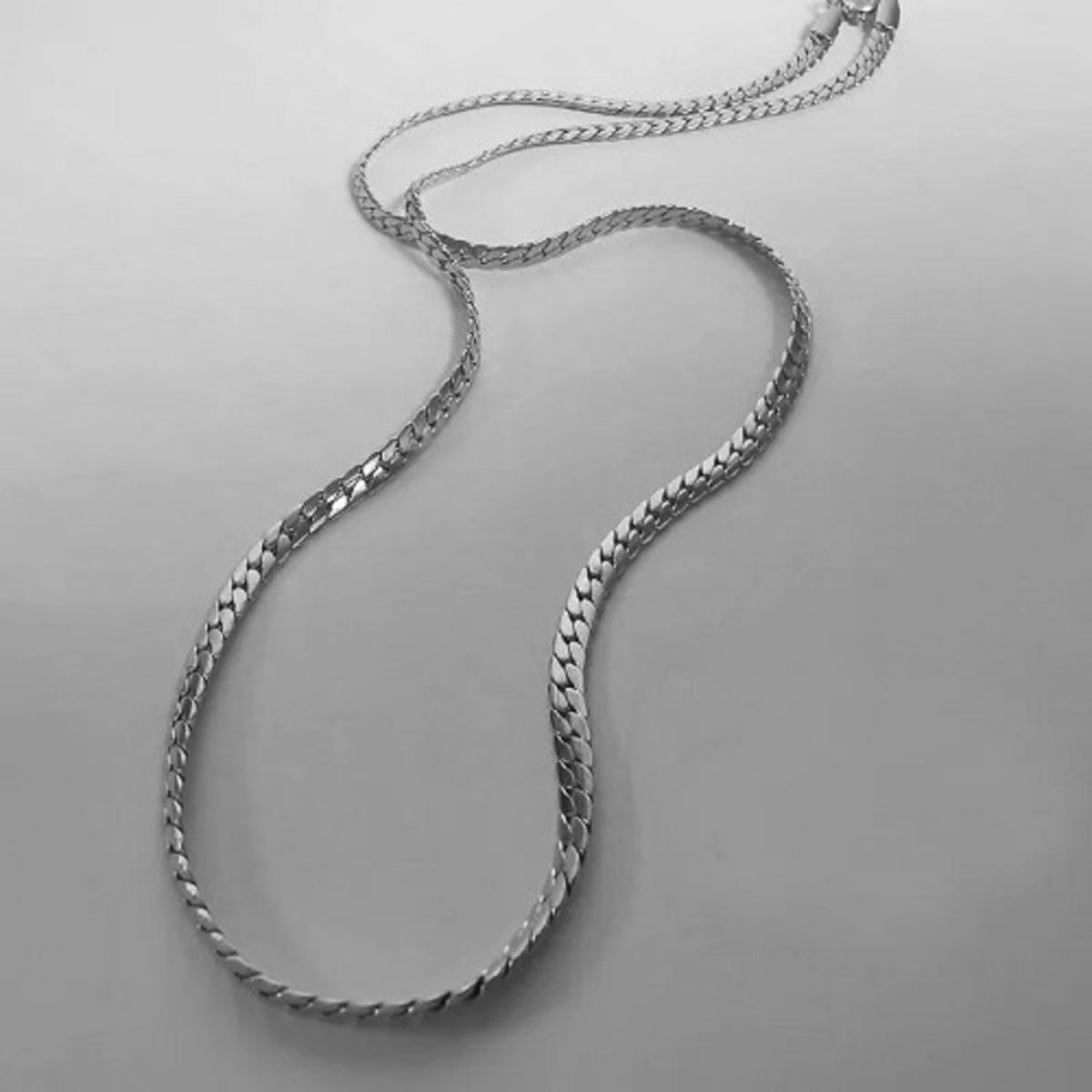 Men's plain cheap necklace silver chain