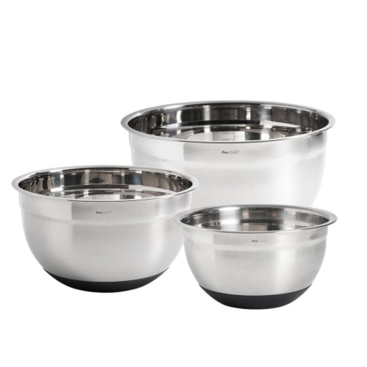 Tramontina Stainless Steel Mixing Bowls With Silicone Base 3-Pack
