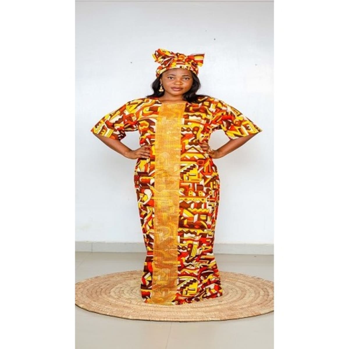 Boltmorideas Temilola Ankara Long Kaftan Gown With Front Detail