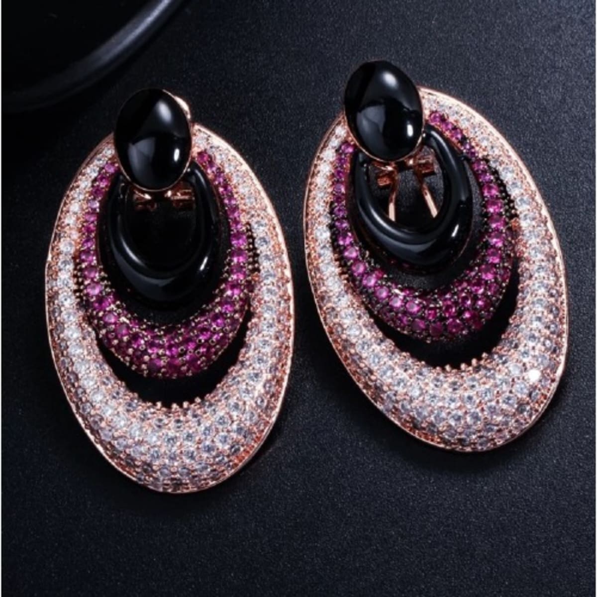 Cz large hoop earrings sale