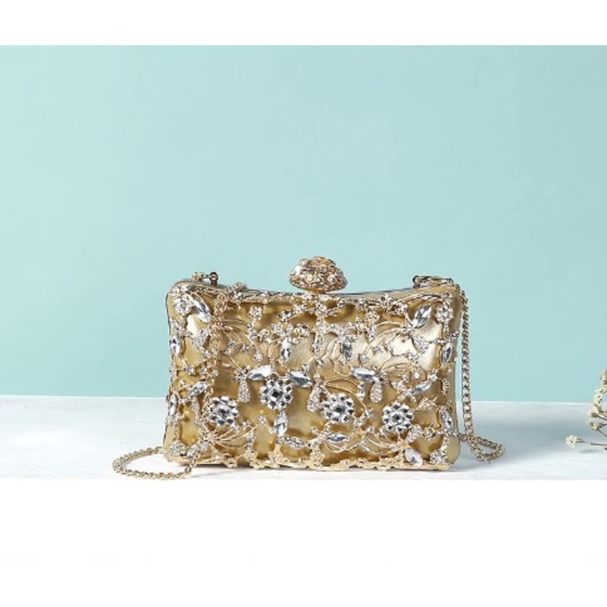 Studded shop clutch purse