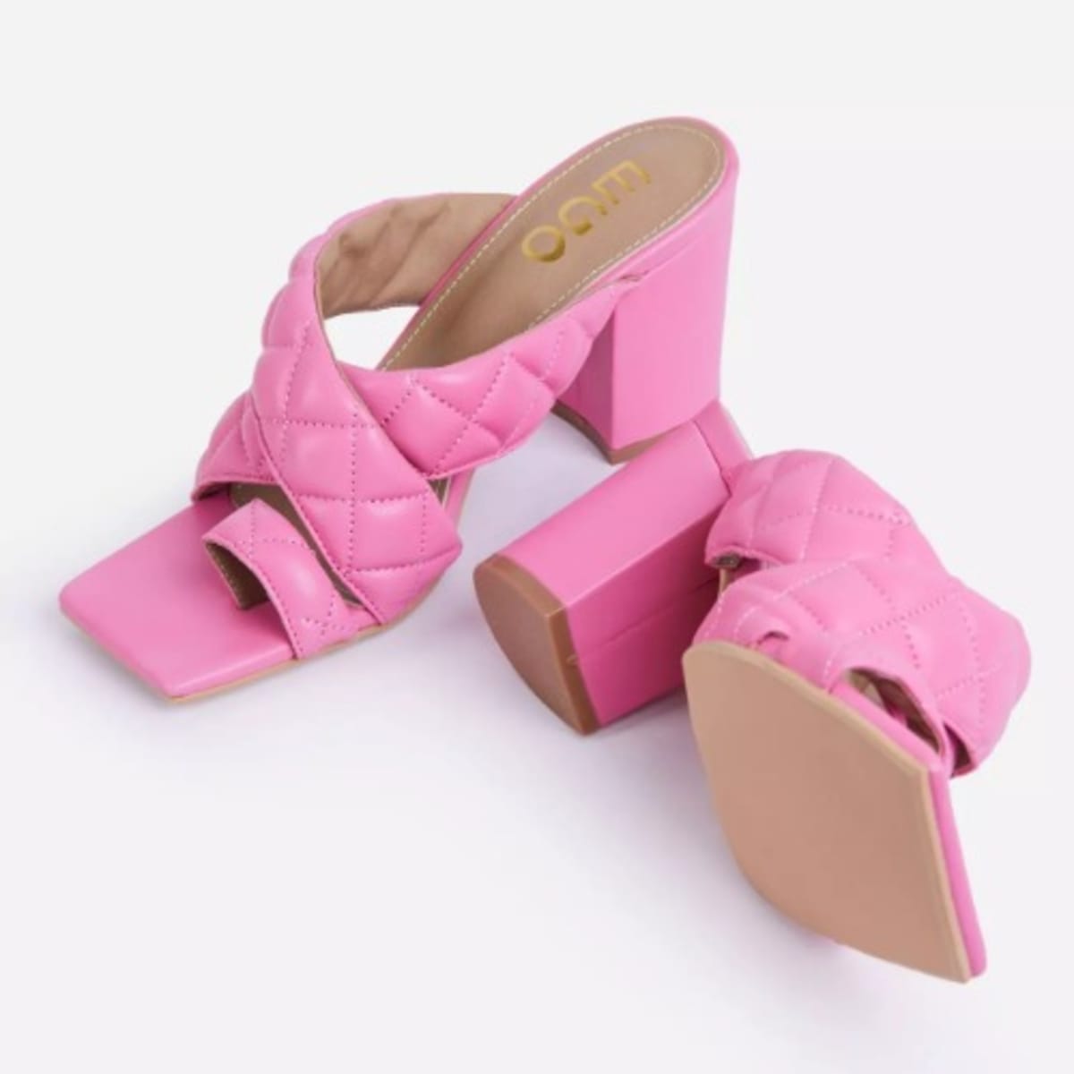 Pink best sale quilted heels