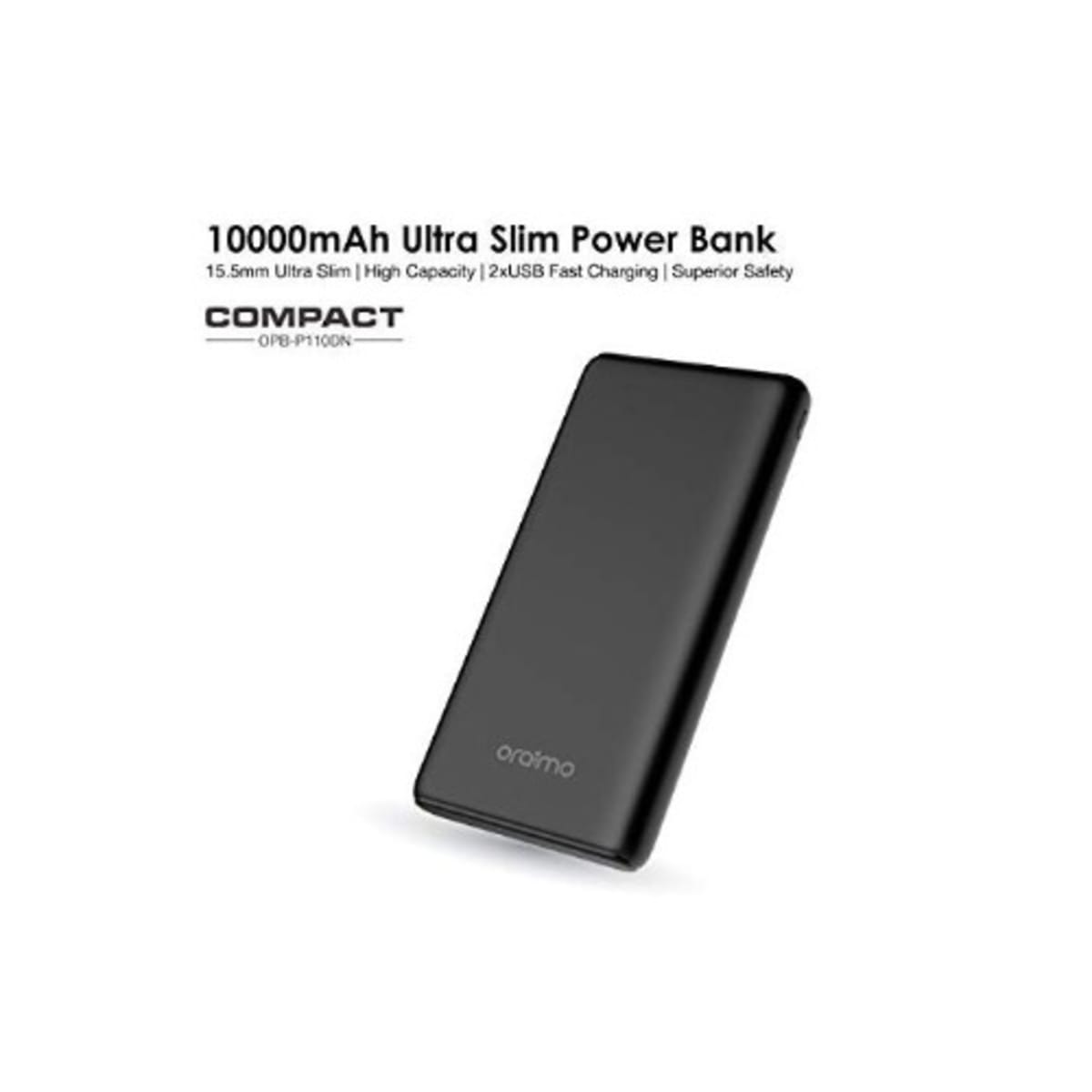 Oraimo Powerbank 10000 mAh 11mm Slim, Fast Charging, Power Display