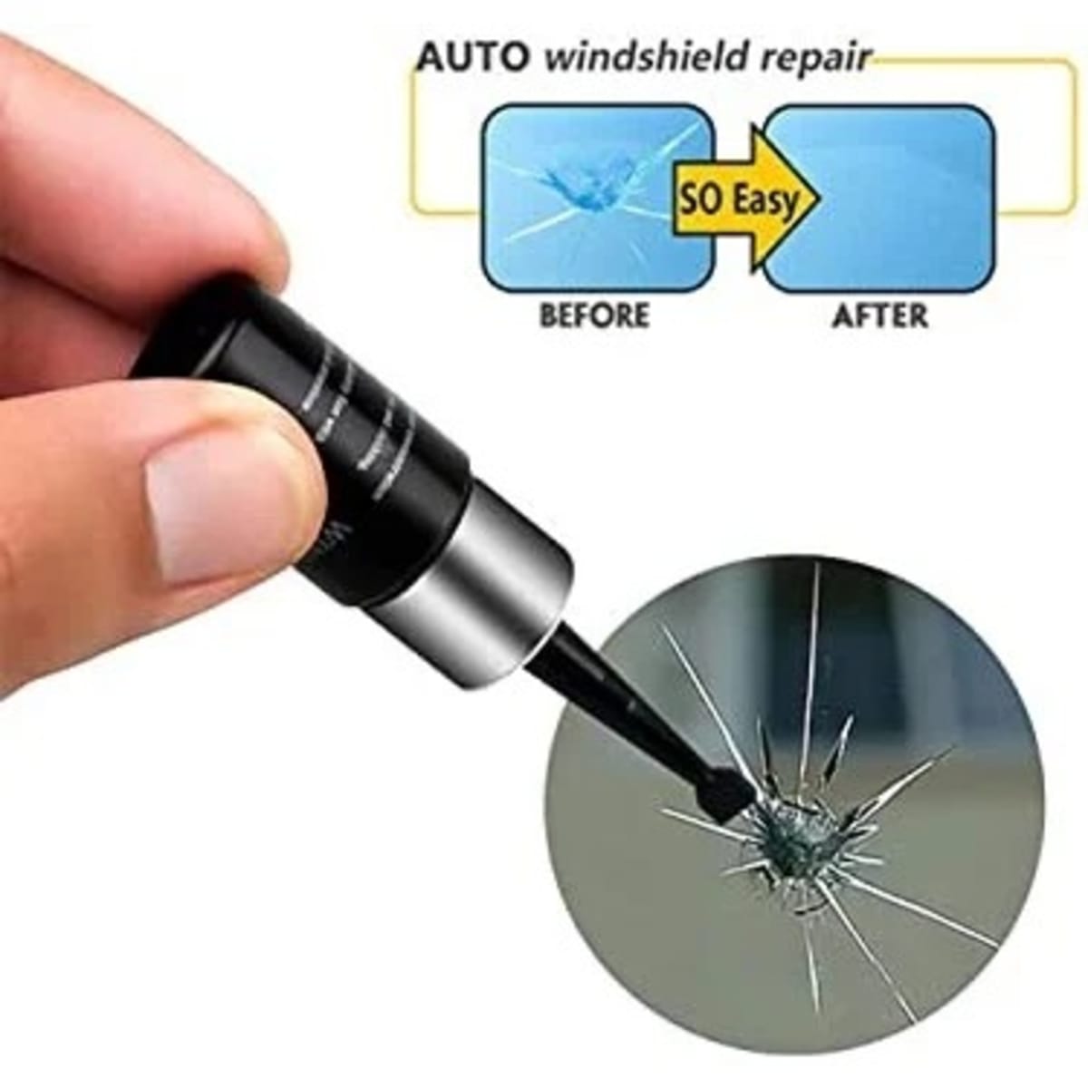 Auto Glass Repair Fluid Windshield Repair Kit - B - 3ml
