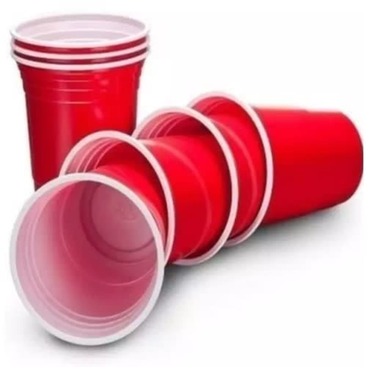 50pcs Disposable Party Plastic Cups Red Drinking Cups Party Cup