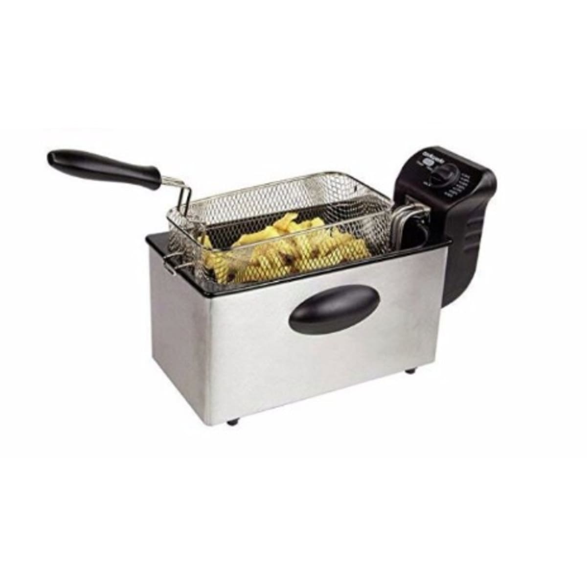 Cookworks stainless steel compact fryer deals black