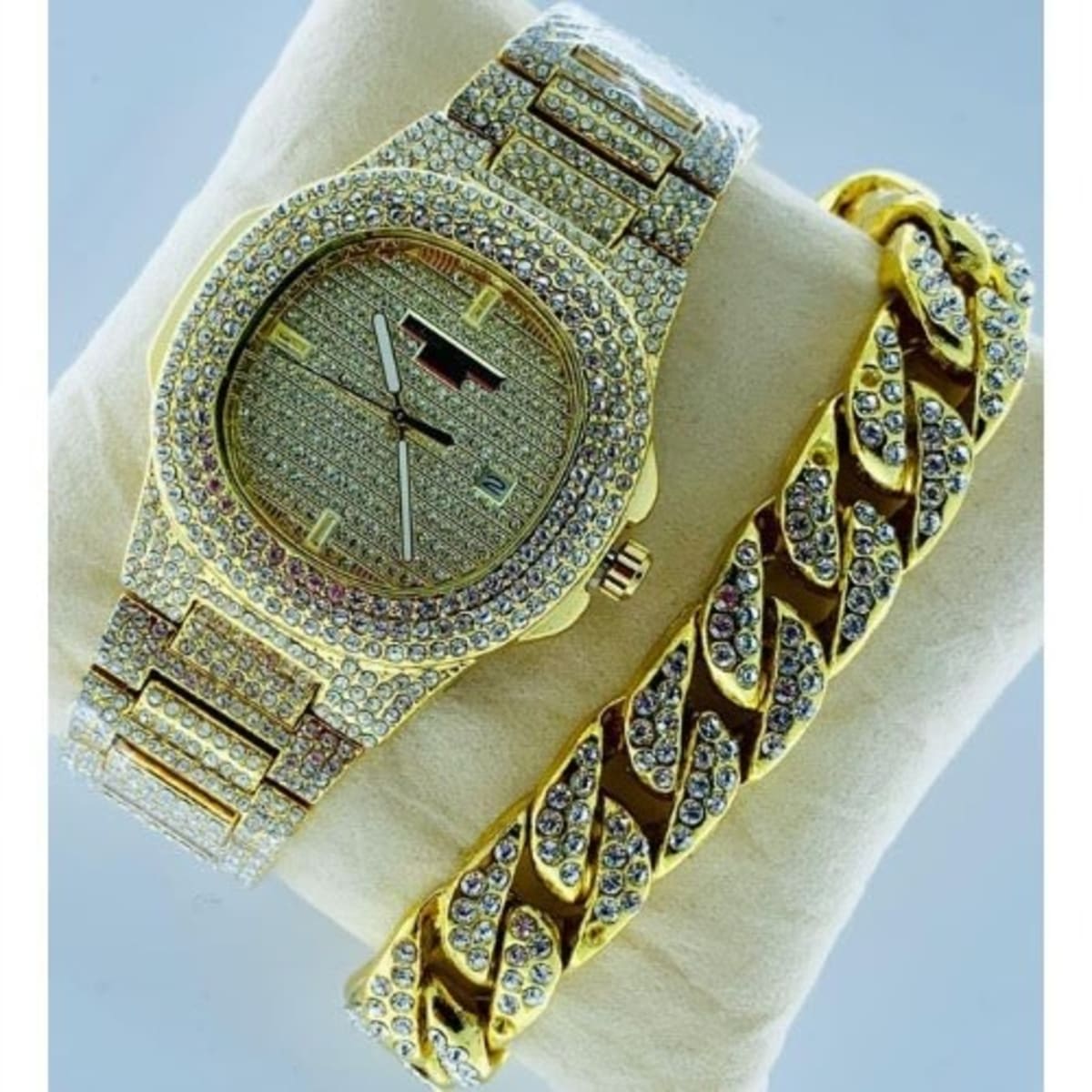 Iced wrist watch hot sale