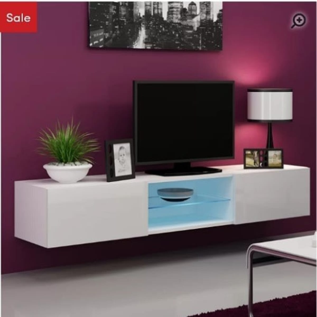 Sabacky floating shop tv stand