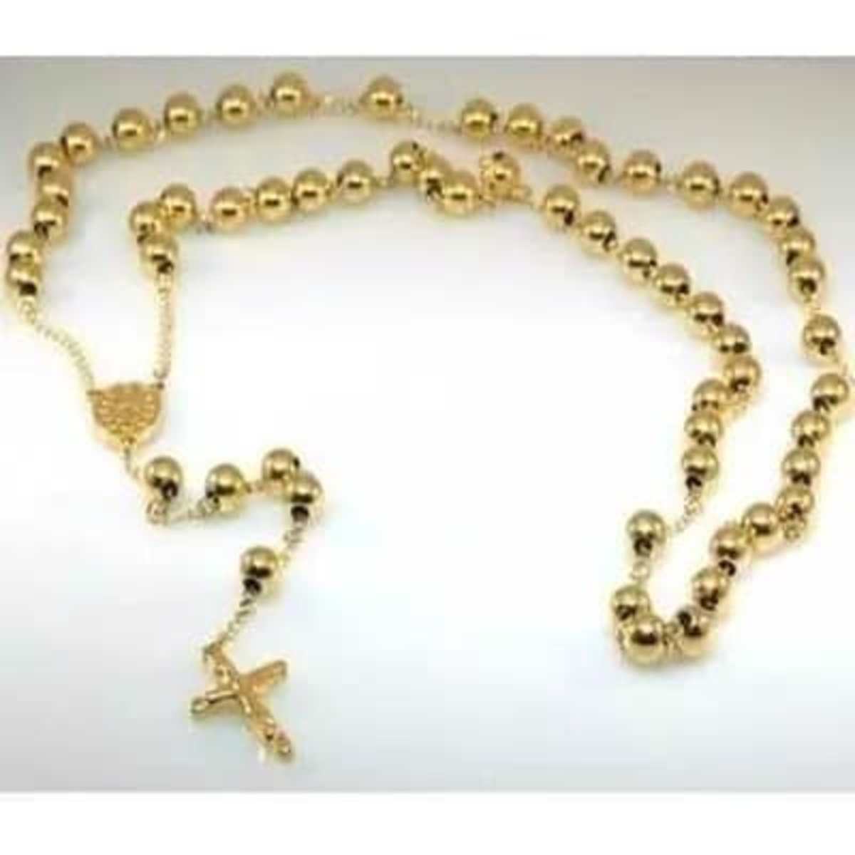 Gold plated rosary beads hot sale