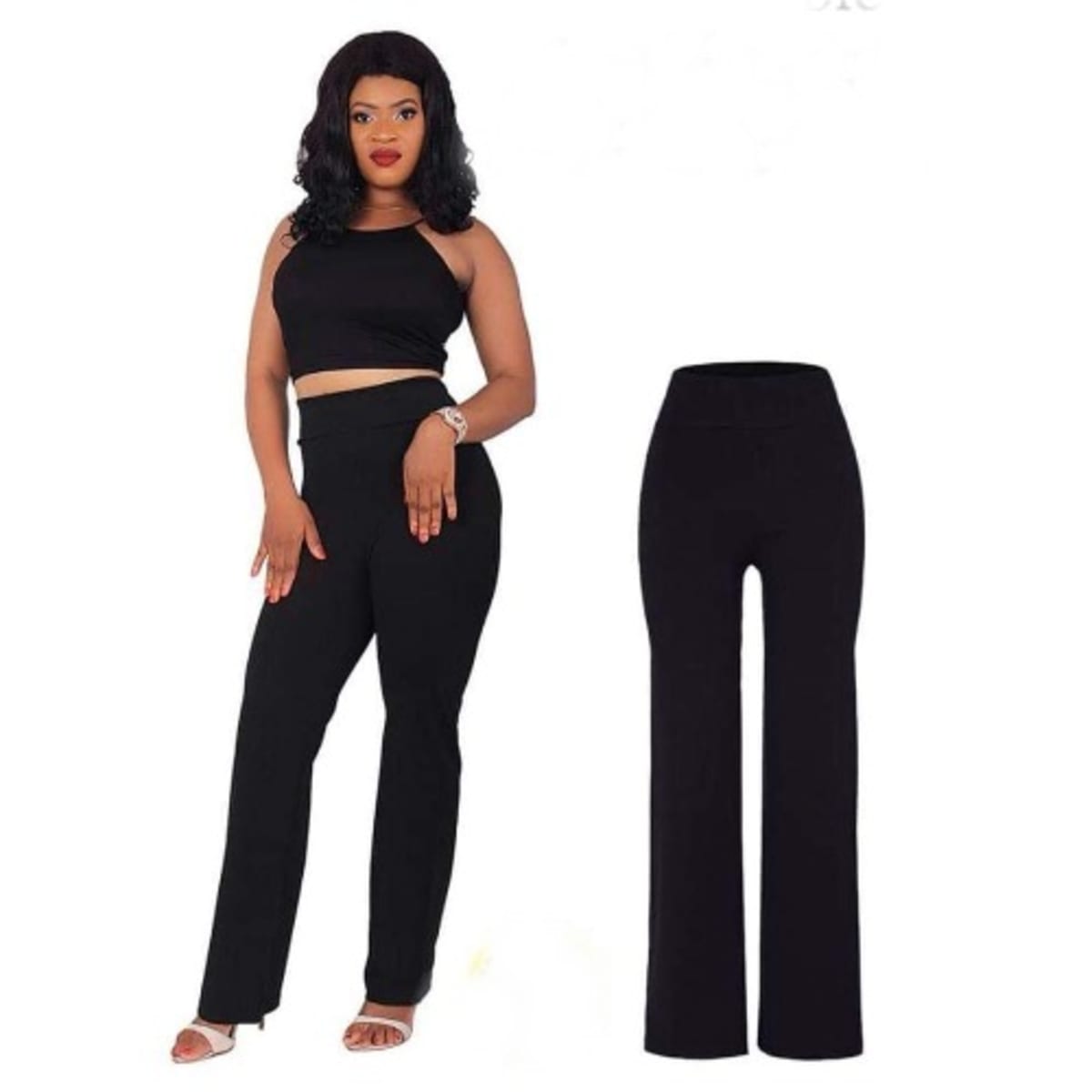 Buy Womens Blue Tailored Trousers Online  Black wide leg trousers outfit  Wide leg pants outfit work Wide leg trousers outfit
