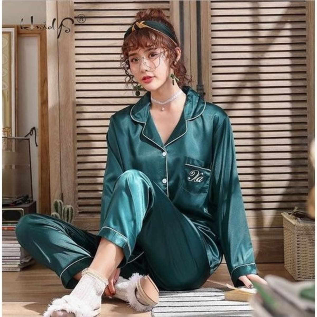 Green pyjamas best sale