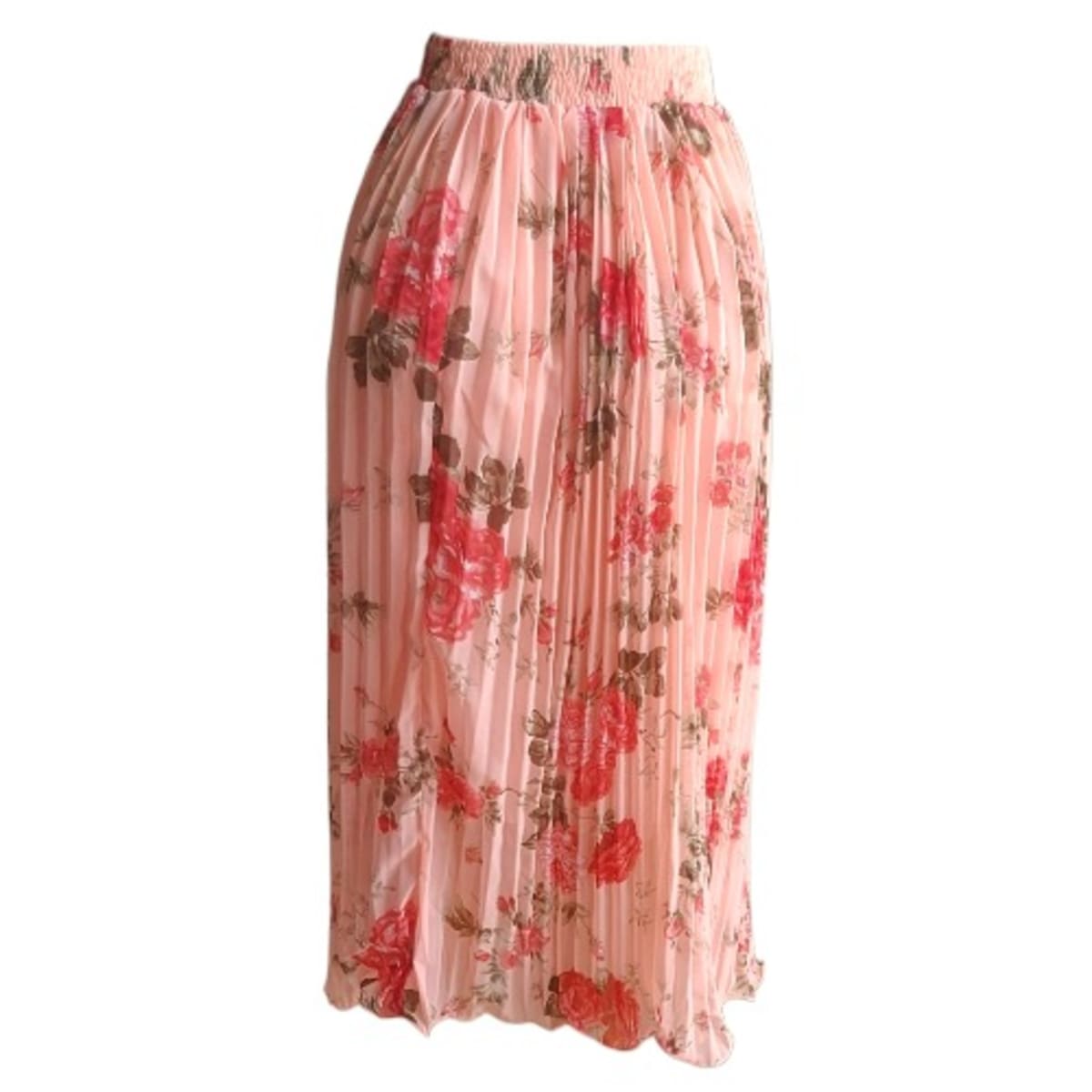 Pleated maxi online skirt peach