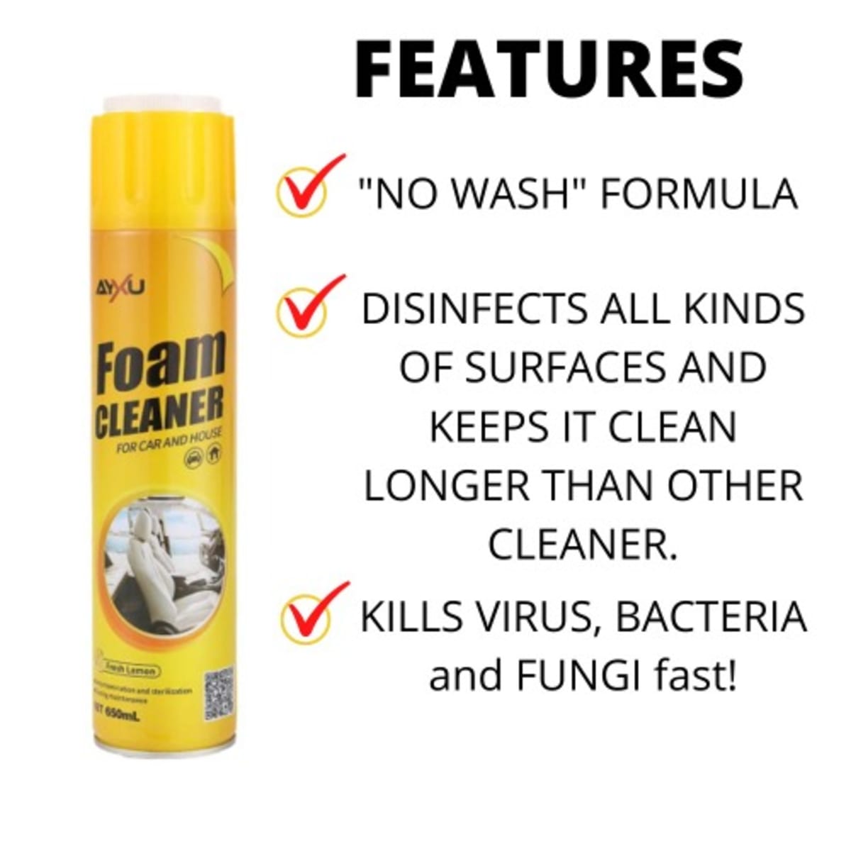 Foam Cleaner For Car And Home -650ml