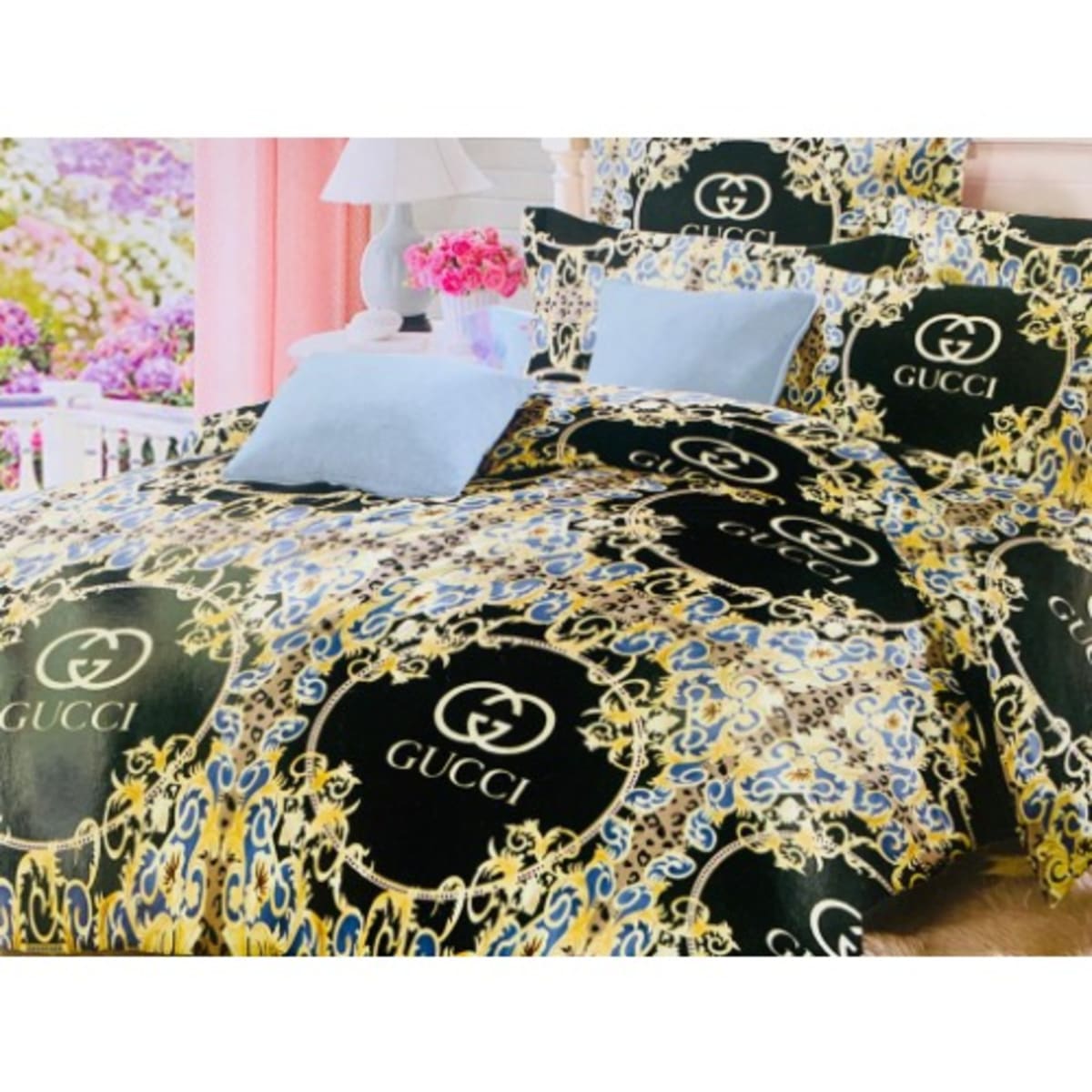 Buy Gucci Louis Vuitton Symbol Bedding Sets Bedroom Sets, Comforter Sets,  Duvet Cover, Bed Sets, Bedspread