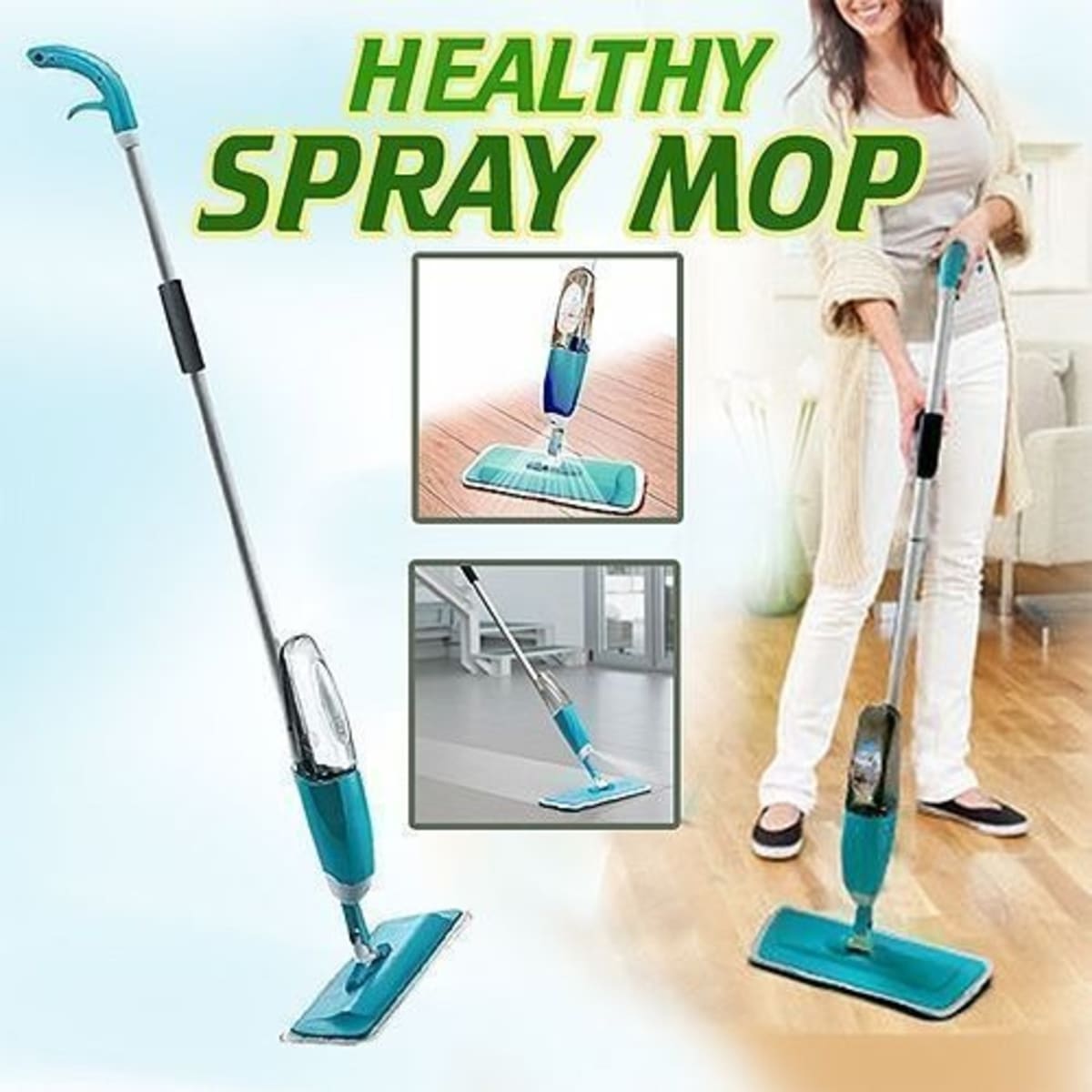 Super 2 In 1 Healthy Spray Mop-and Floor Dryer