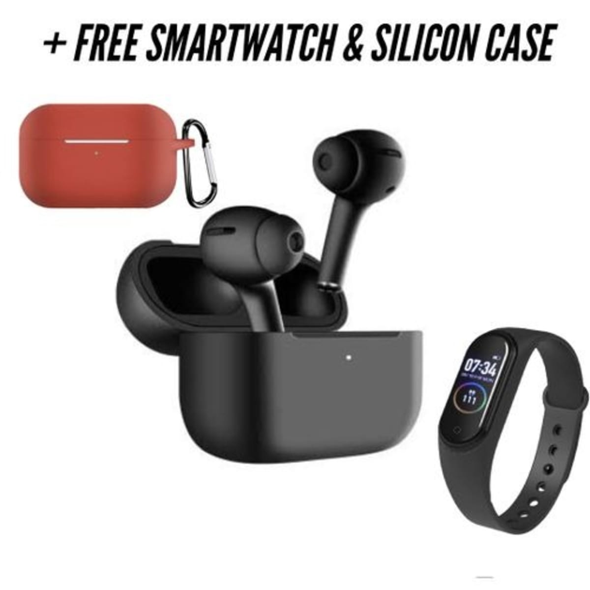 Smartwatch with free bluetooth earphone deals