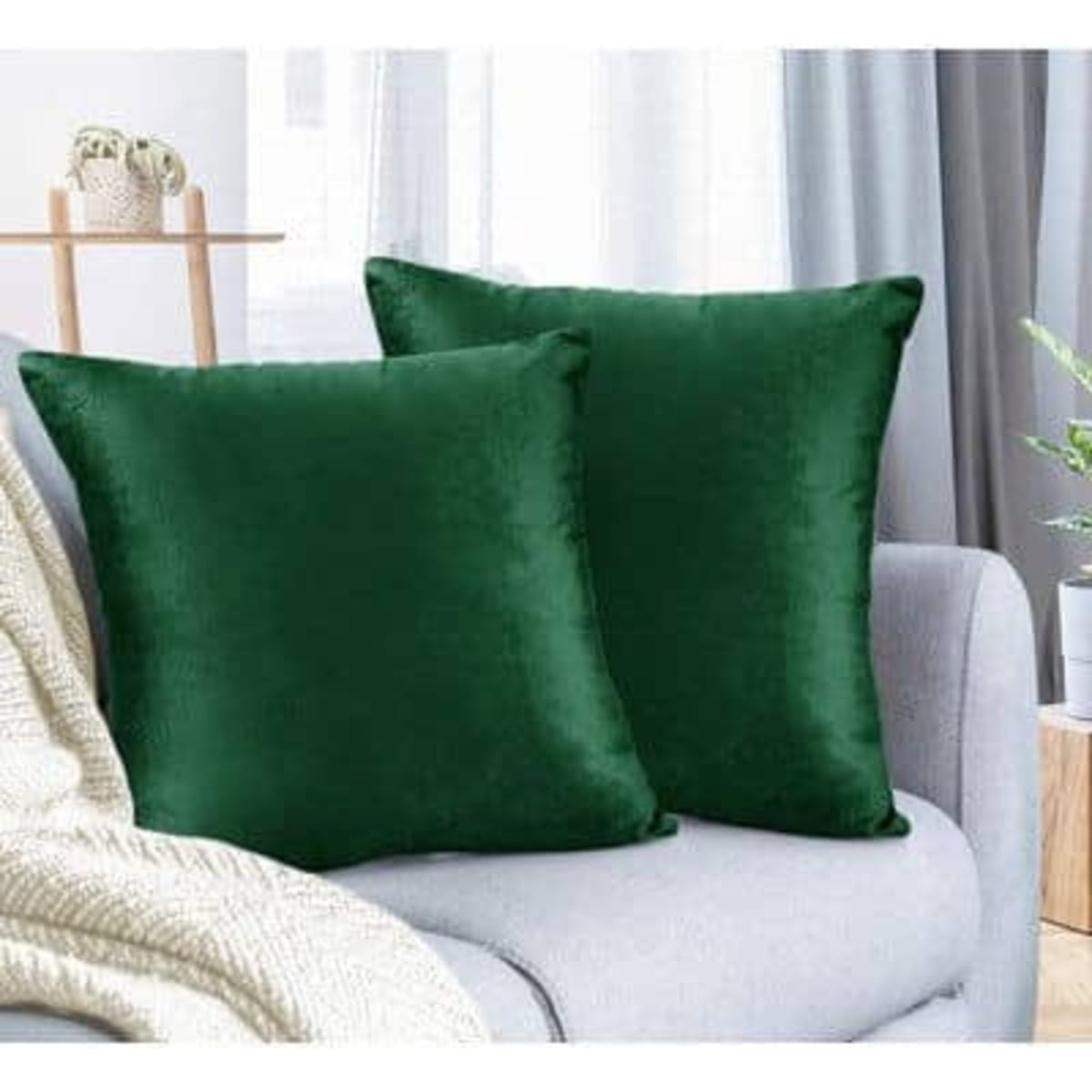Green throw cushions store