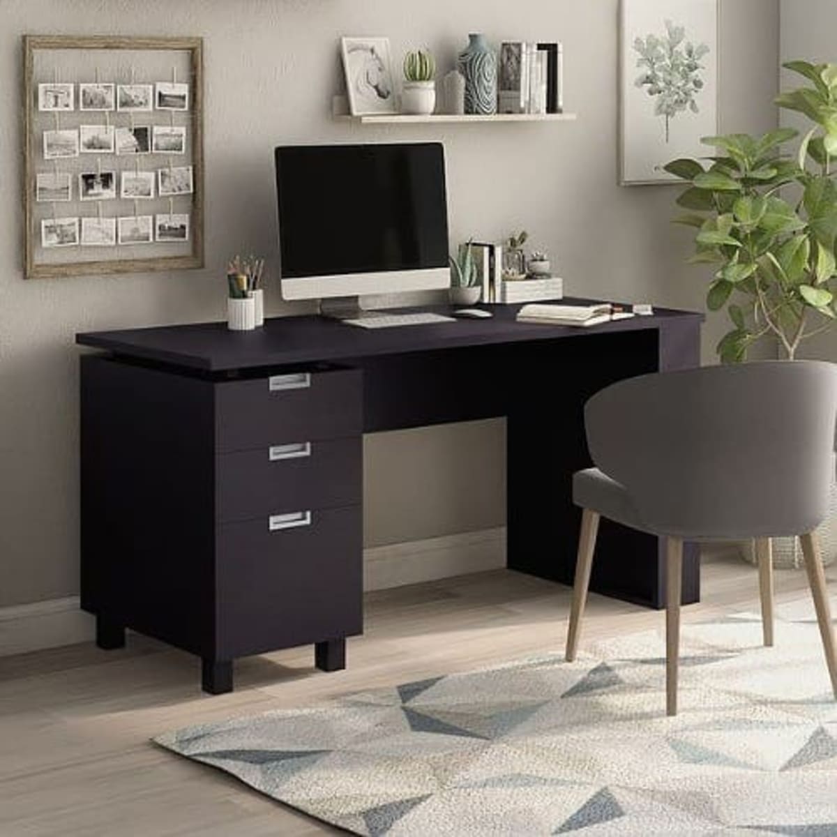 Espresso 59 inch 2 drawer Office Desk Konga Online Shopping