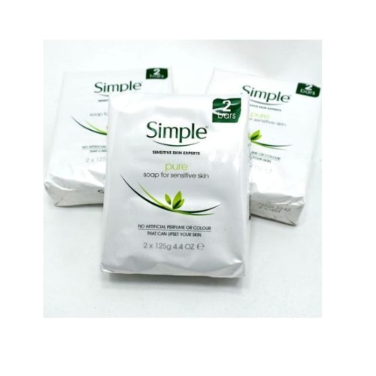 Simple Pure Soap For Sensitive Skin 2 in 1 Bars 125g 3packs