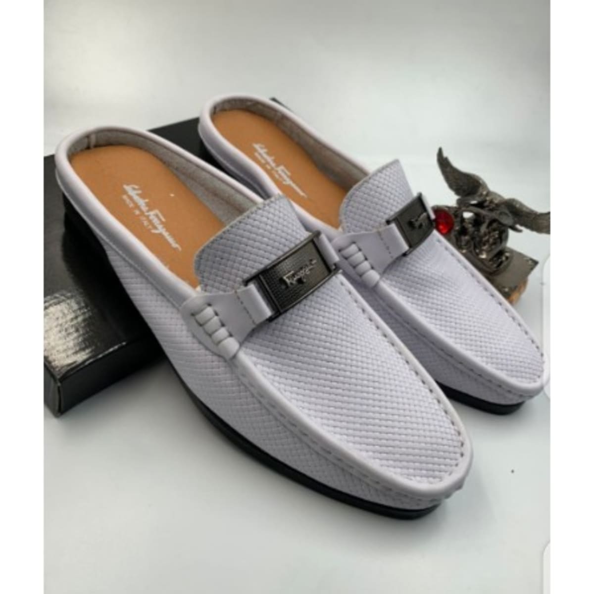 Ferragamo Men s Slides Half Shoes White Konga Online Shopping