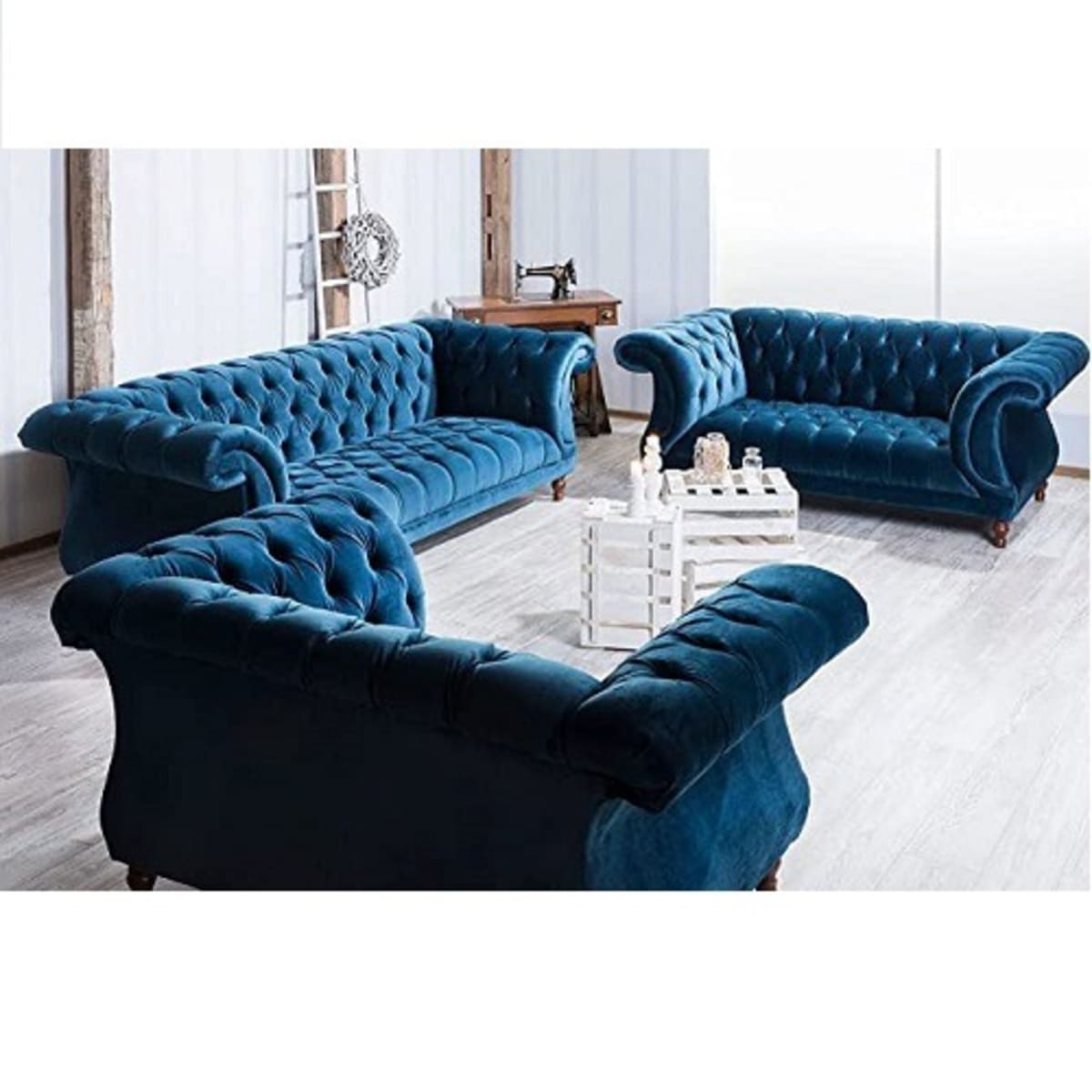 Chesterfield sofa and chair set best sale