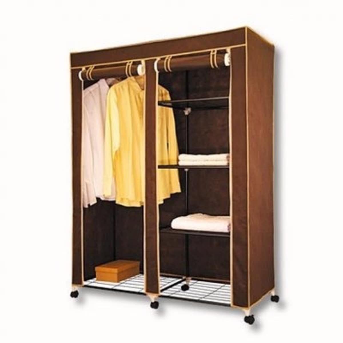 Portable wardrobe top on wheels