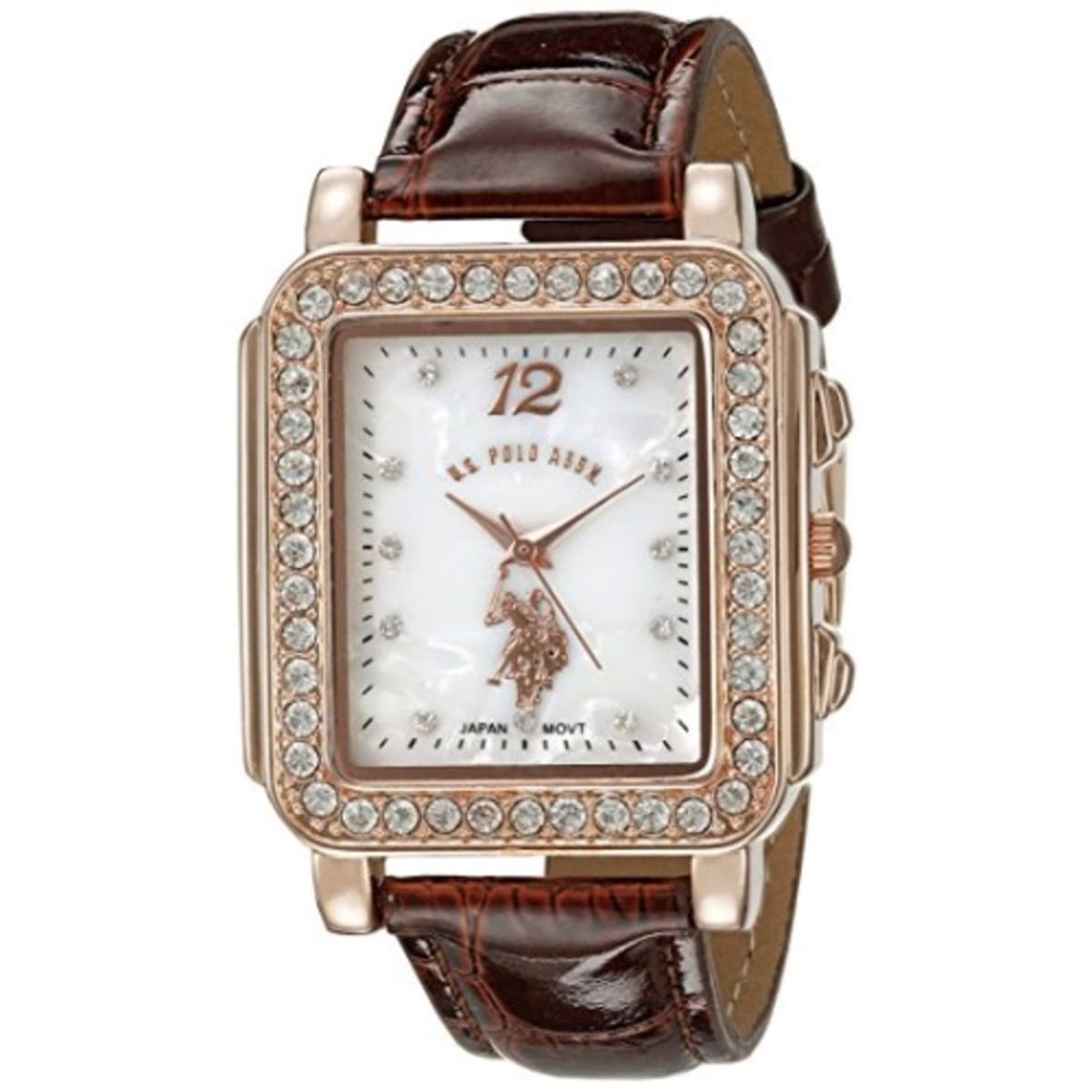 U.S. Polo Assn. Women s Analog Display Japanese Quartz Brown Watch