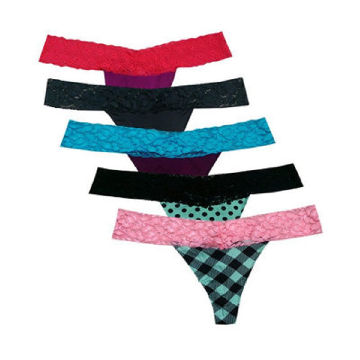 Women's Waist Lace Thong Panties - Pack of 5