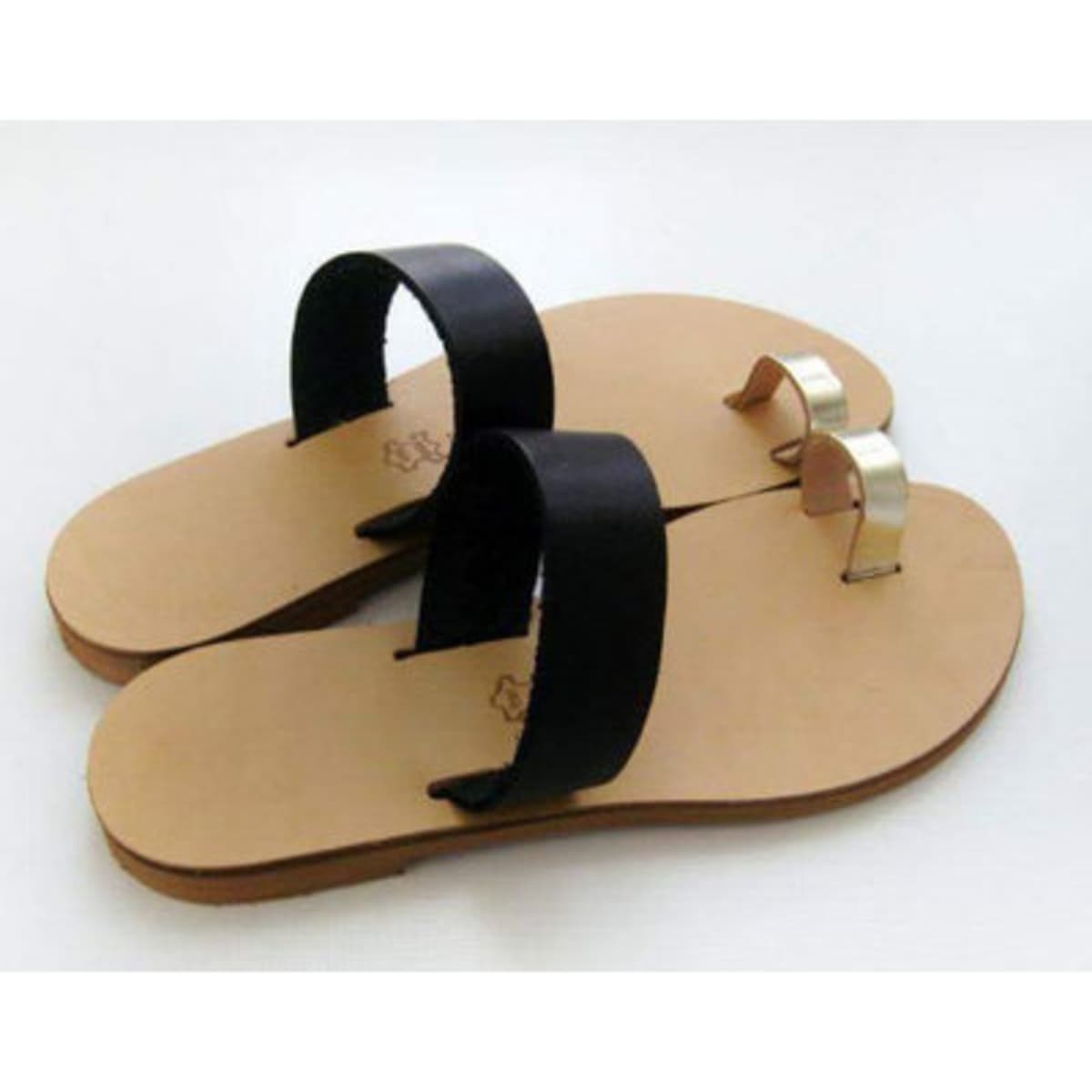 Black and sales gold slippers