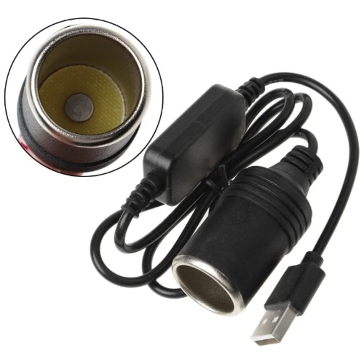 Usb 5v To 12v Car Socket Female Power Converter Adapter Cable With Cigarette  Lighter