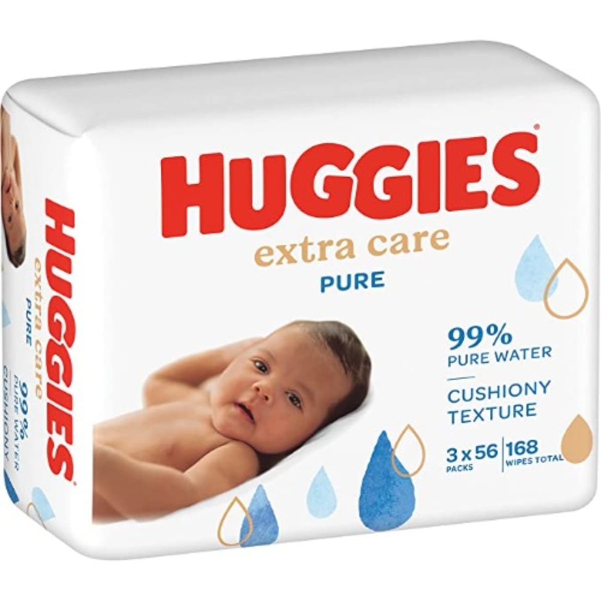 Huggies Pure Extra Care Baby Wipes 56 X 3 Packs 168 Wipes
