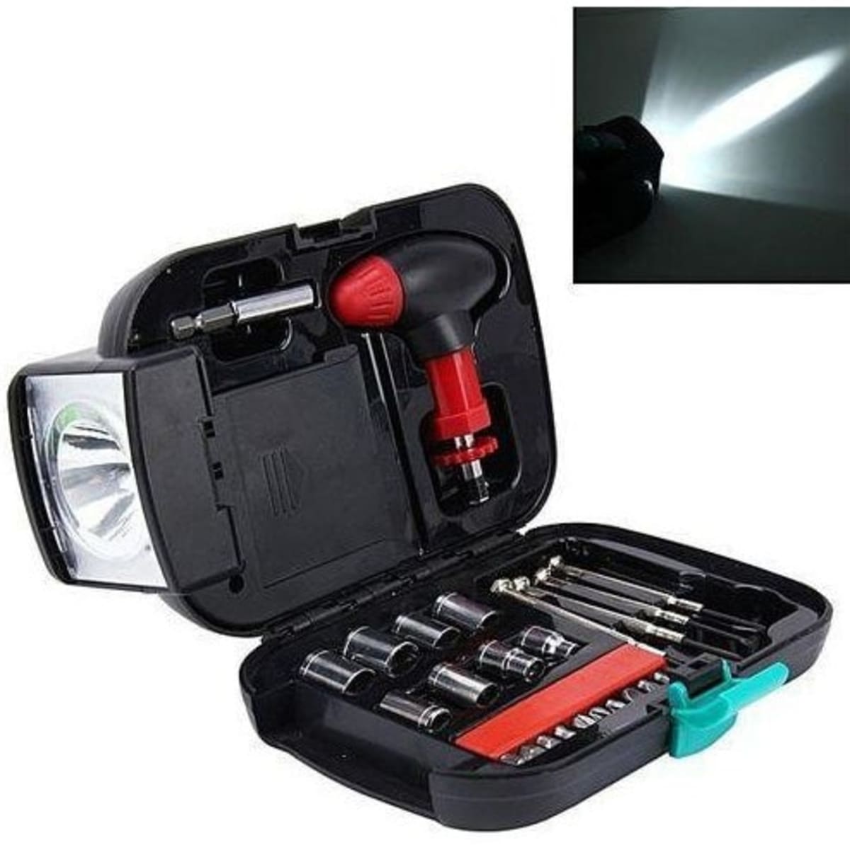 Emergency Portable Tool Box Set With Flashlight