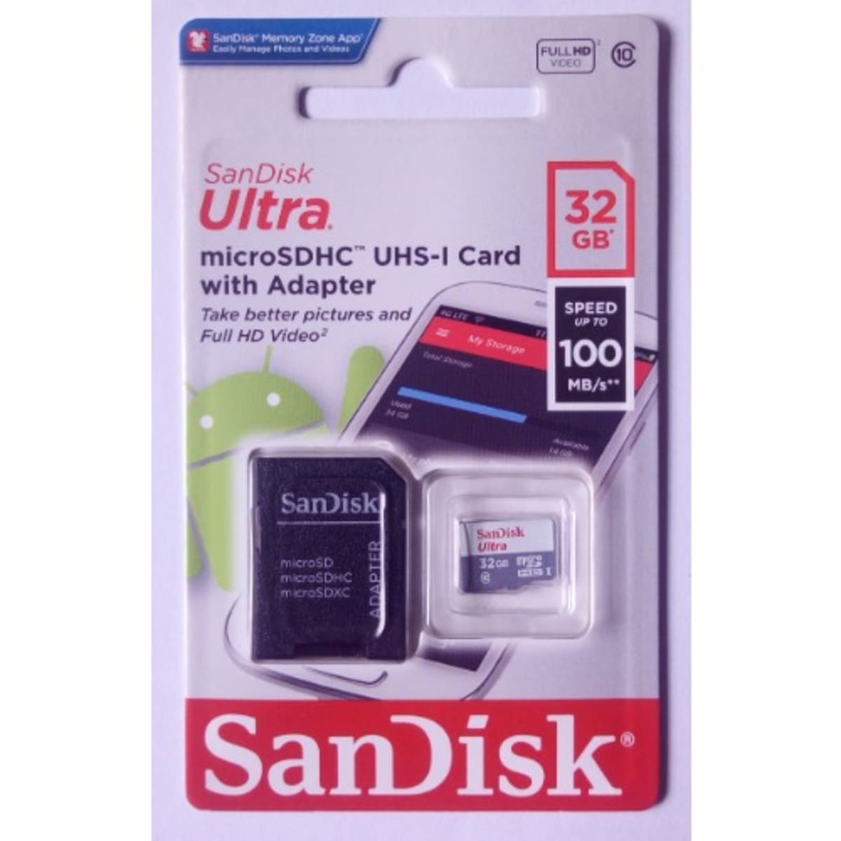  SanDisk Ultra 32GB microSDHC UHS-I Card with Adapter