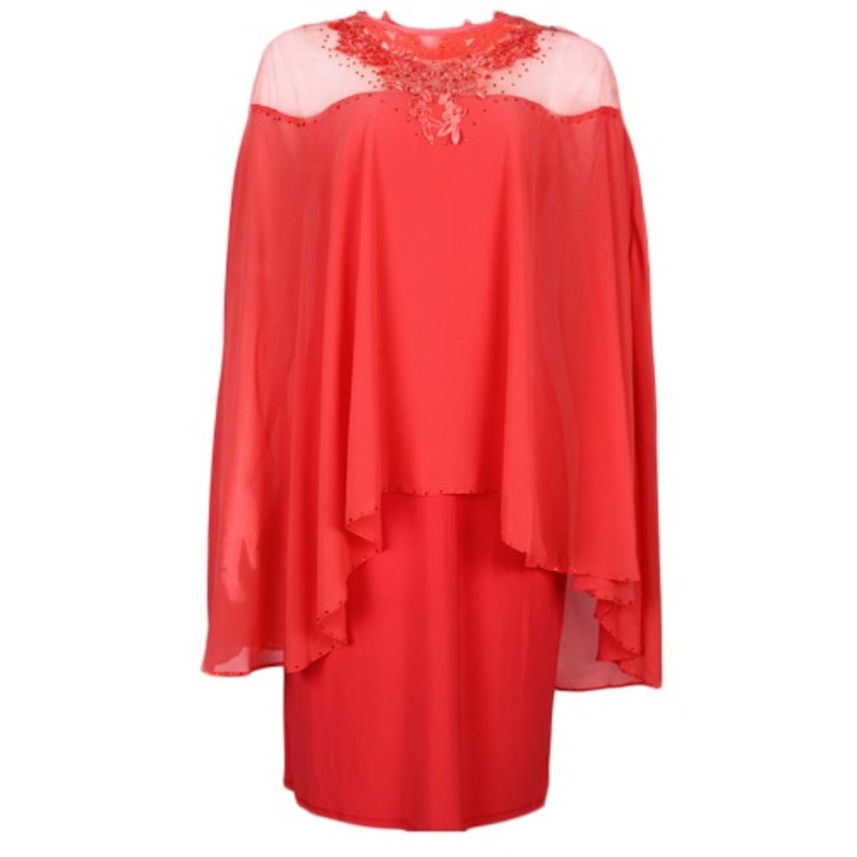Ronni Nicole Embellished Lace Cape Dress Coral Konga Online