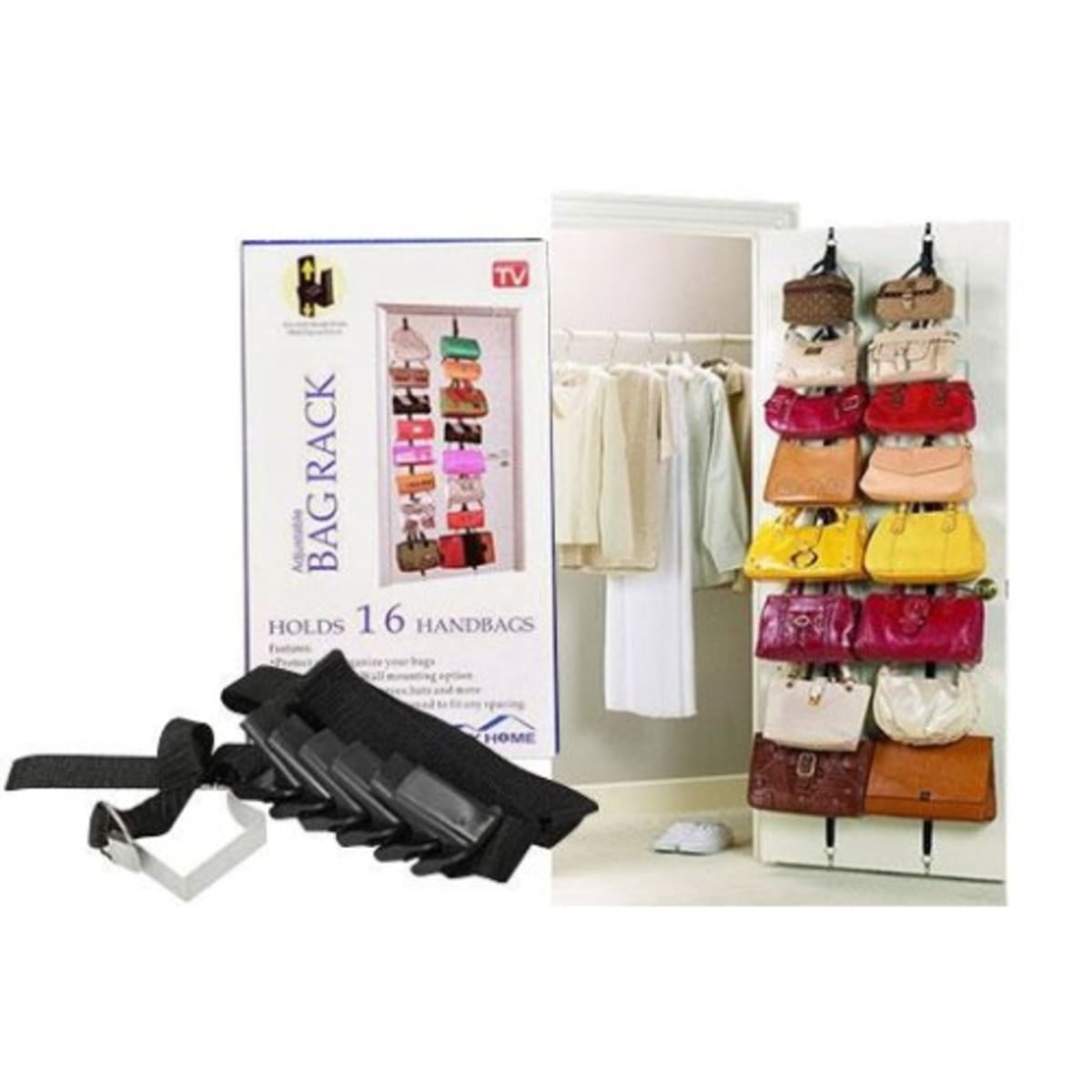 Adjustable discount bag rack