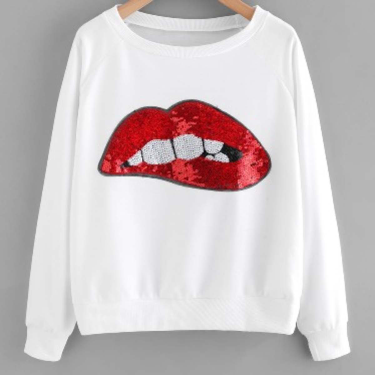Sequin Lip Patch Sweatshirt Konga Online Shopping