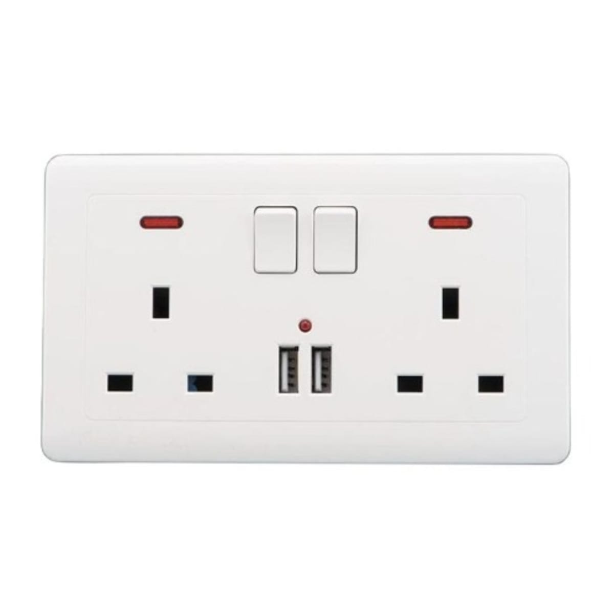 Double Wall British Plug Socket With 2 Usb Konga Online Shopping