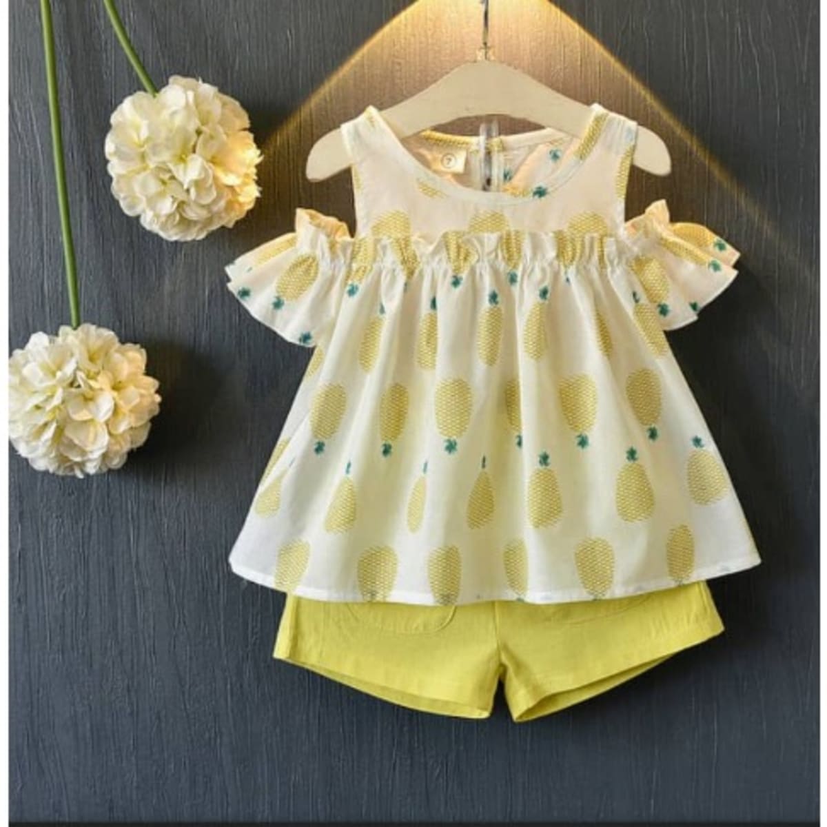 Baby Girl Kid Clothing Sets Top And Shorts yellow Konga