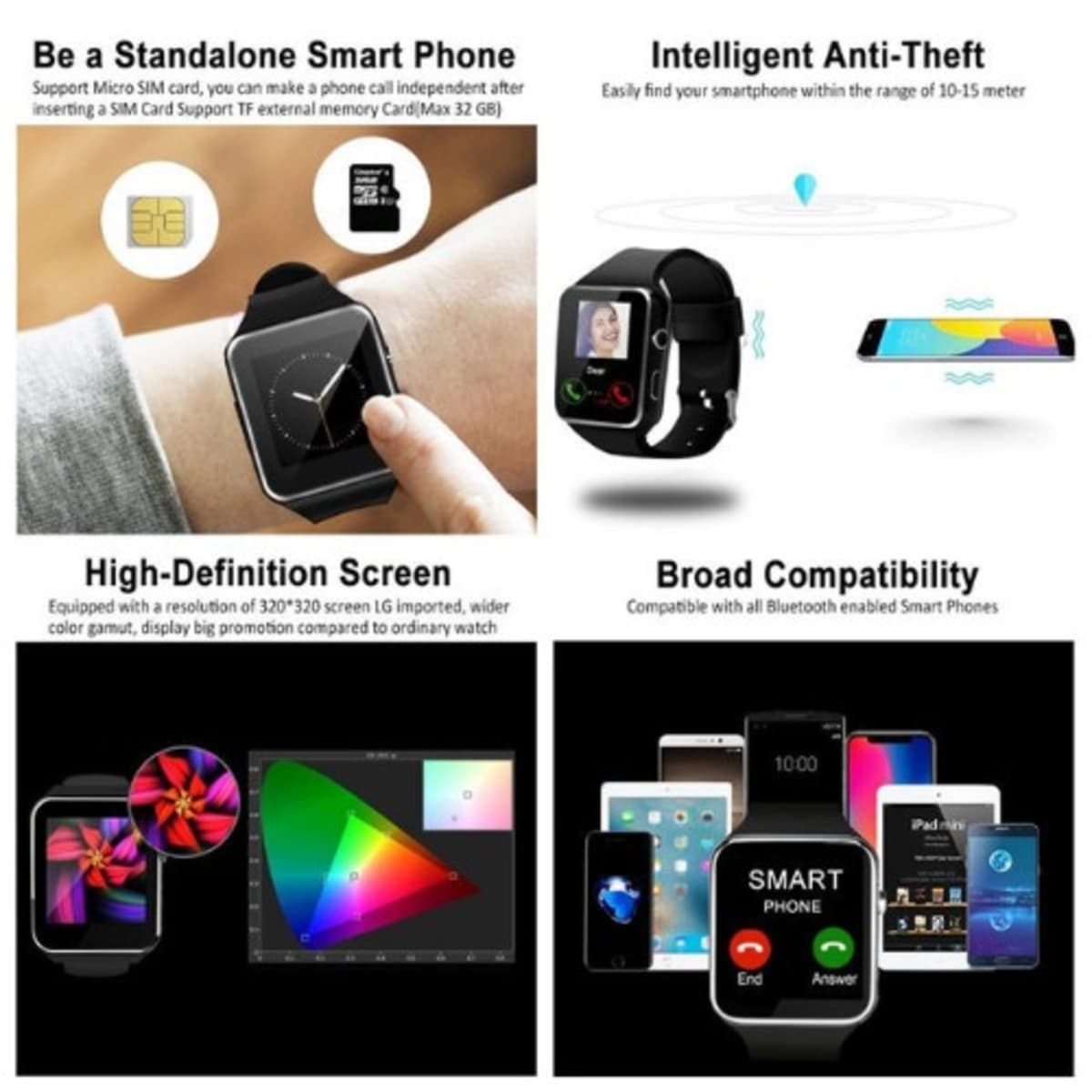 X6 smartwatch sim card on sale