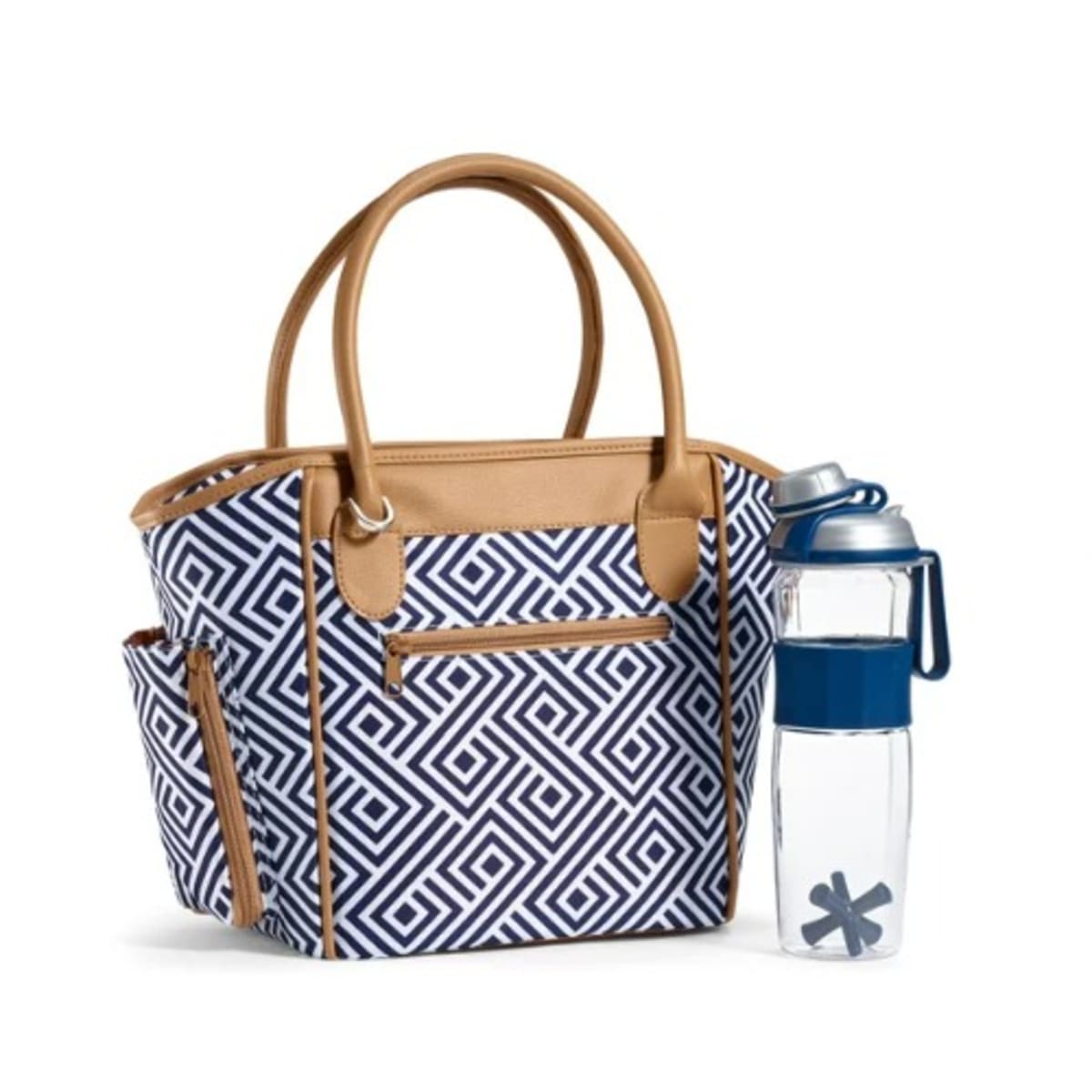Lotg Women's Insulated Lunch Tote with 20oz Water Bottle, Blue, Size: One Size