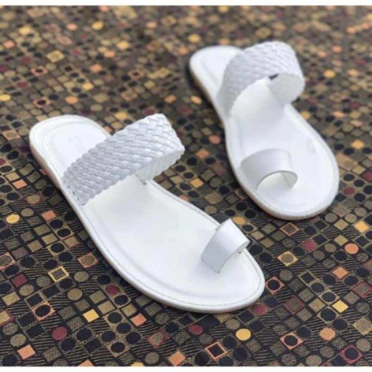 Men s Toe Slippers Slide White Konga Online Shopping
